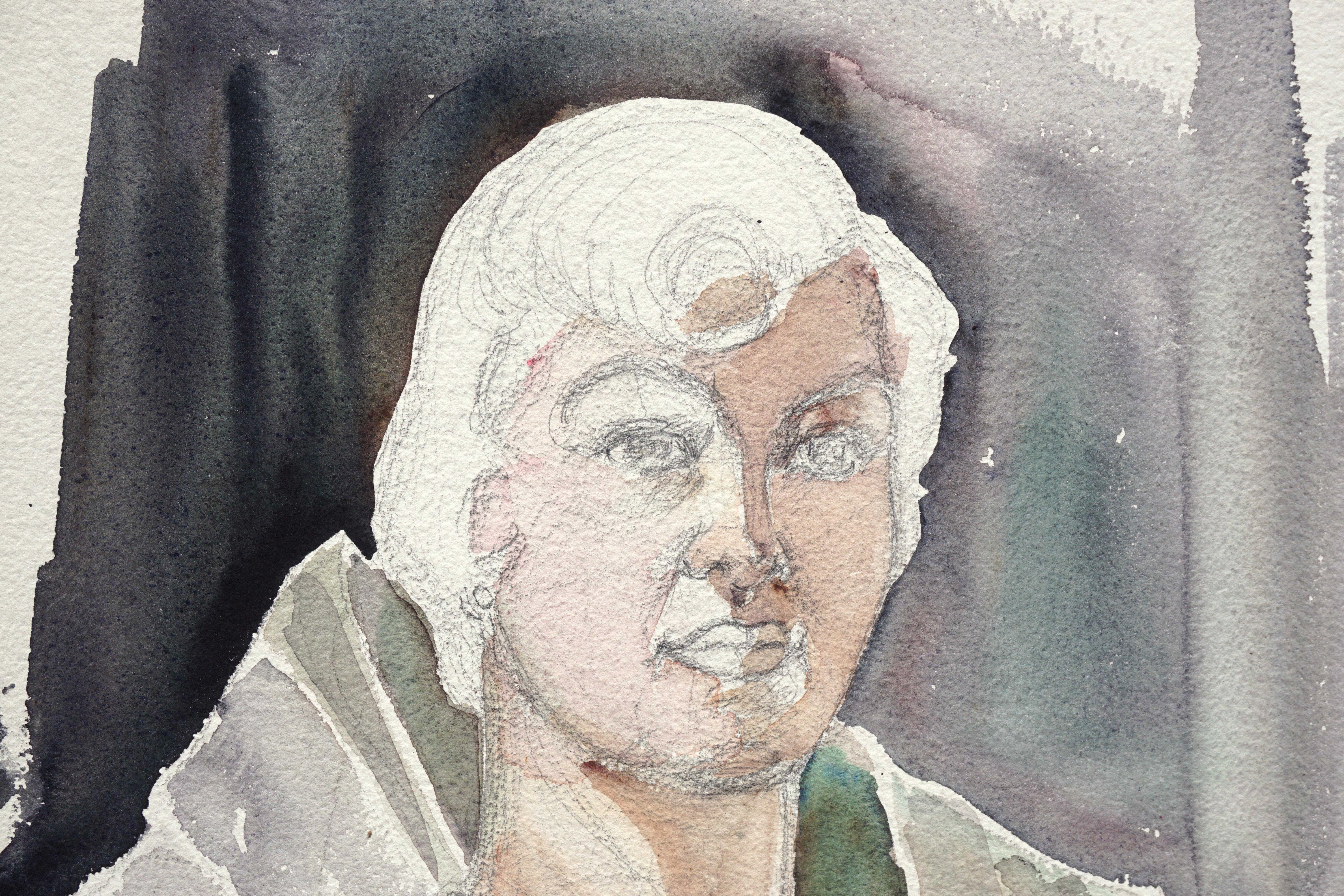 Mid-Century-Porträt einer eleganten Frau (unvollendet)  – Art von Joseph Yeager