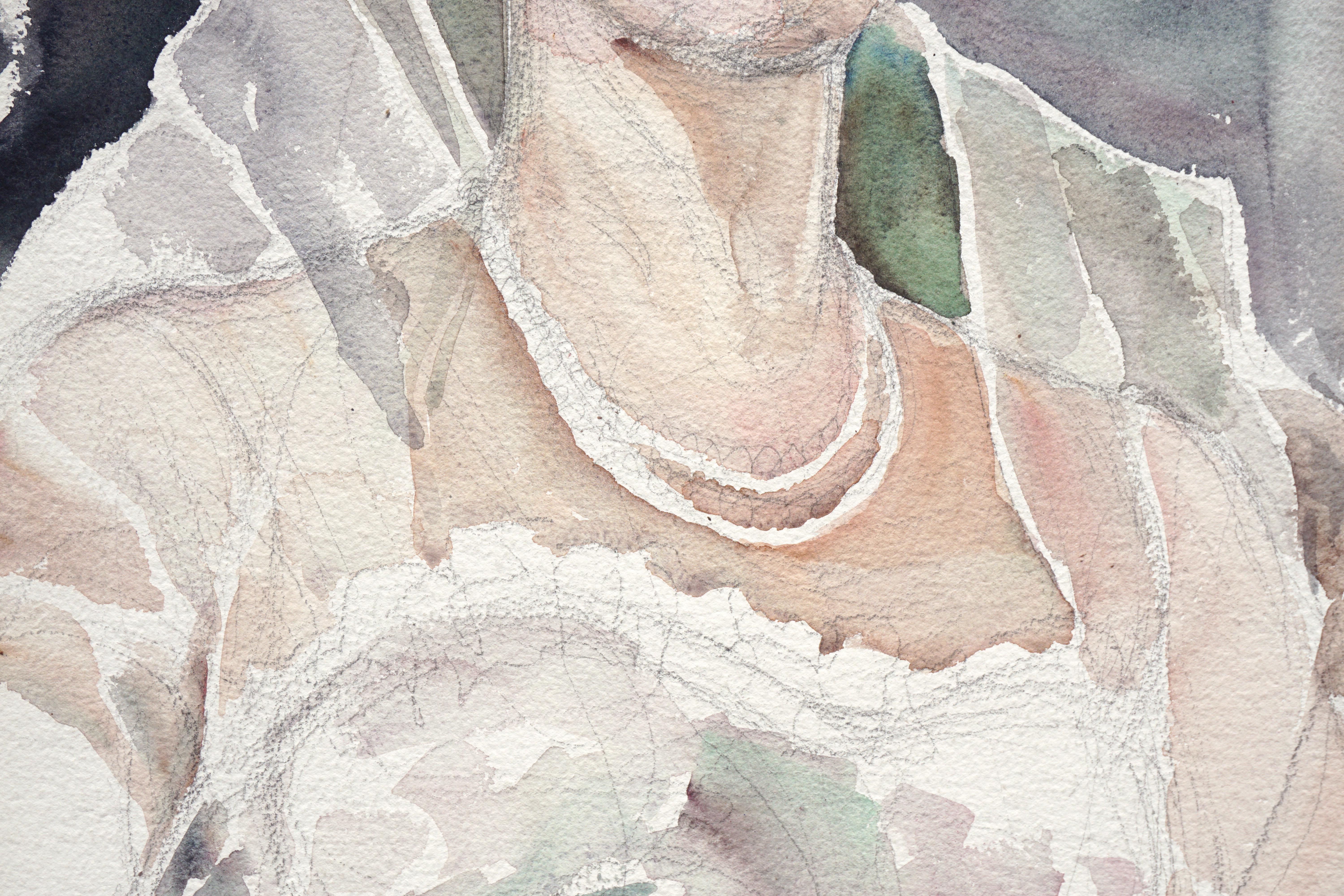 Mid-Century-Porträt einer eleganten Frau (unvollendet)  (Amerikanischer Impressionismus), Art, von Joseph Yeager