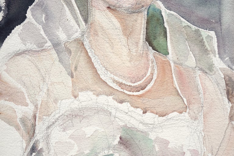 Mid-Century Portrait of an Elegant Woman (unfinished)  - American Impressionist Art by Joseph Yeager