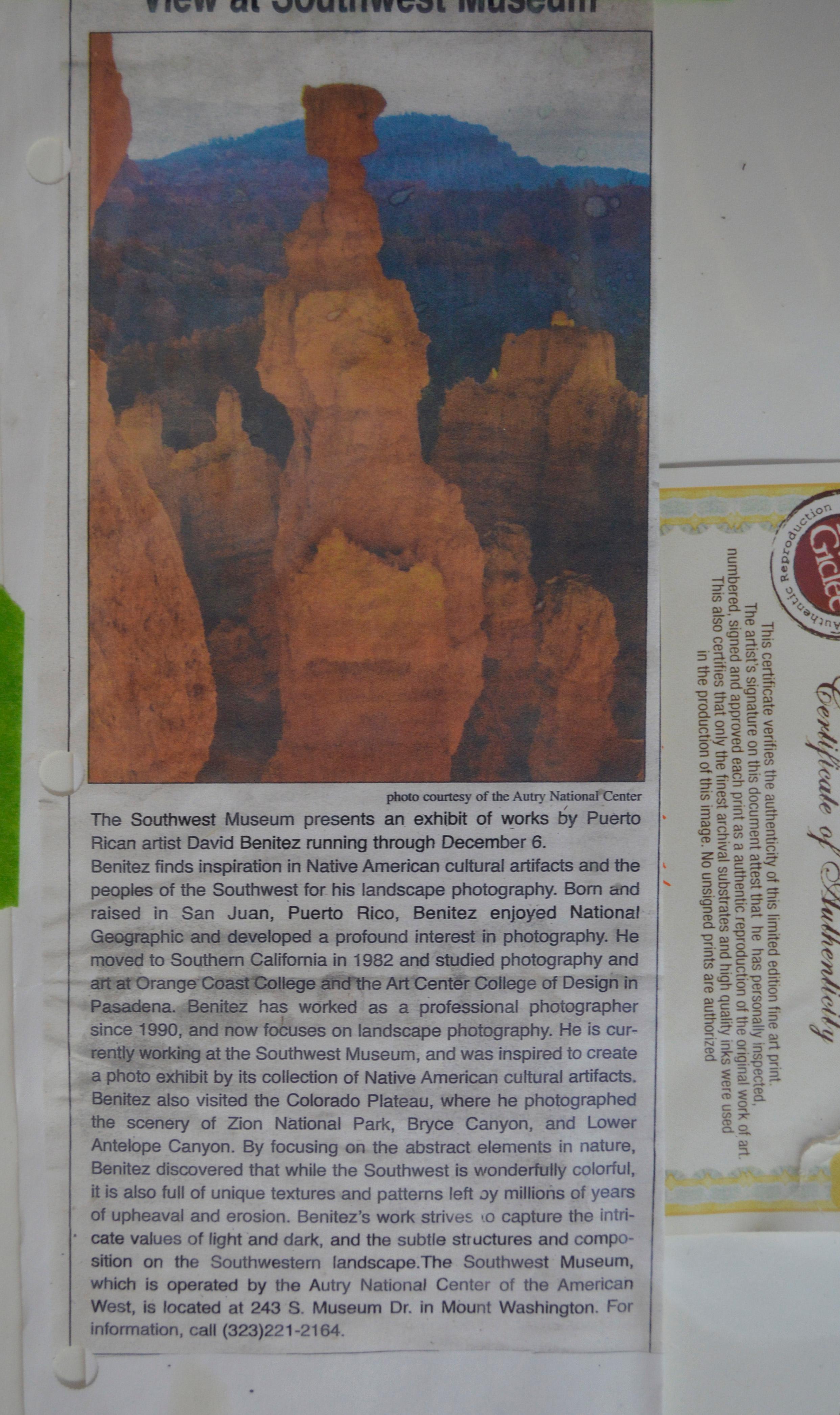 Bryce Canyon National Park, Desert Red Rocks Landscape Color Photograph, Signed  For Sale 1