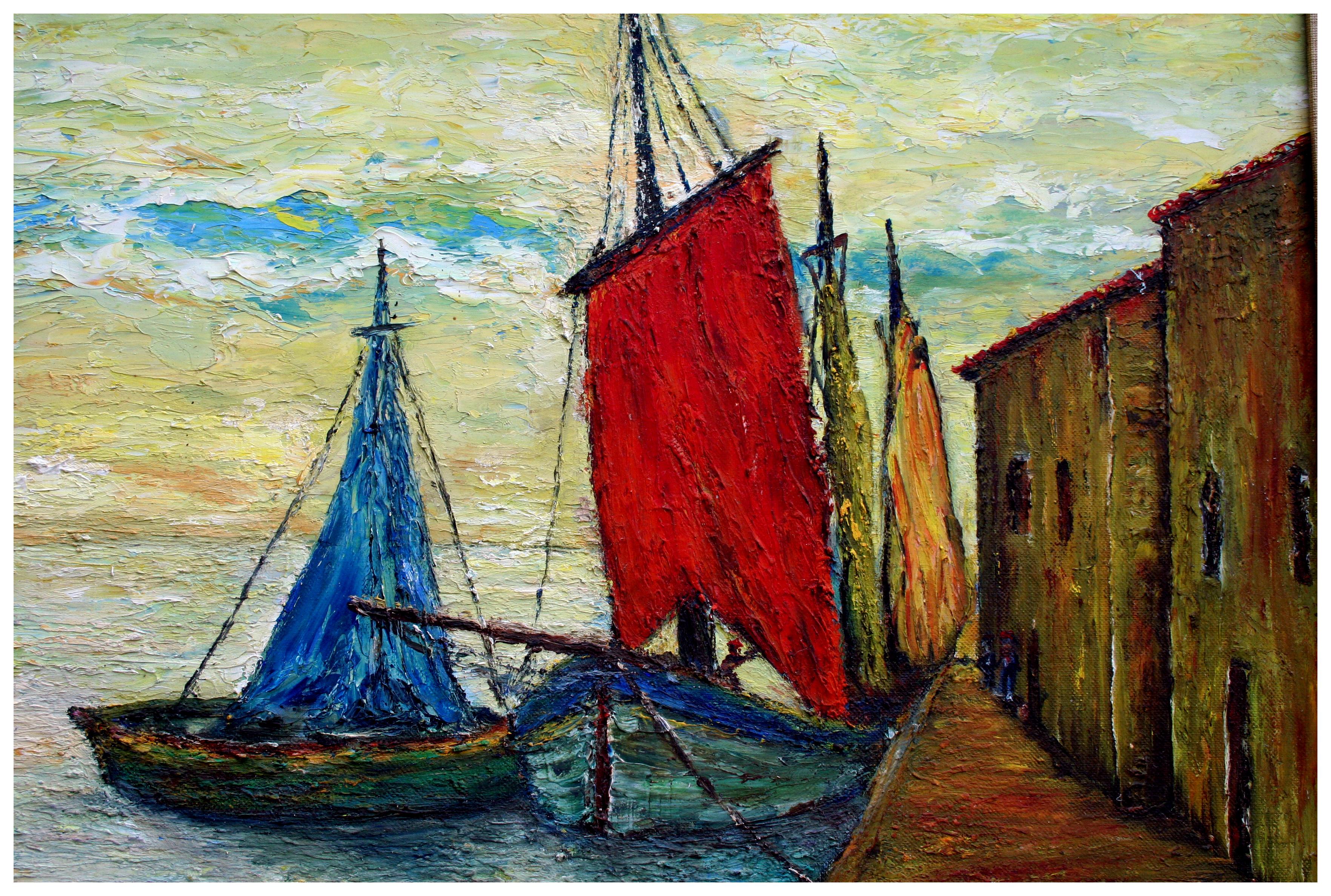 Open Sails - Painting by De Geno