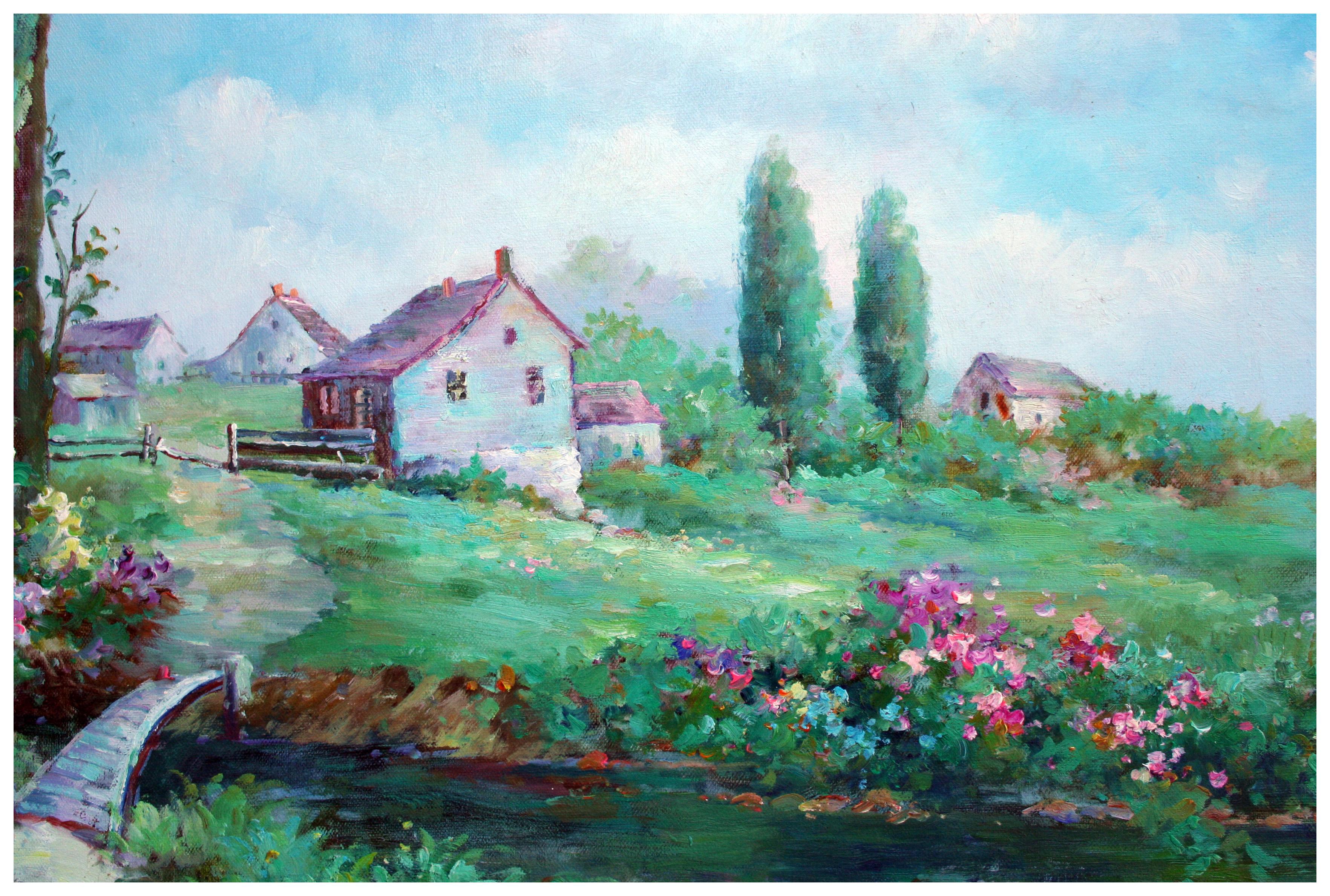 Paysage de printemps en Toscane  - Painting de G. Irness