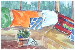 Mid Century Interior -- Living Room View