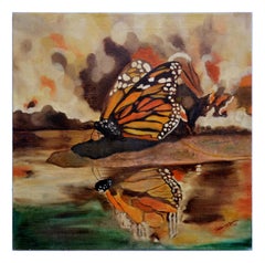 Vintage Monarch Butterfly Reflections by Brenda Lee Grinnell
