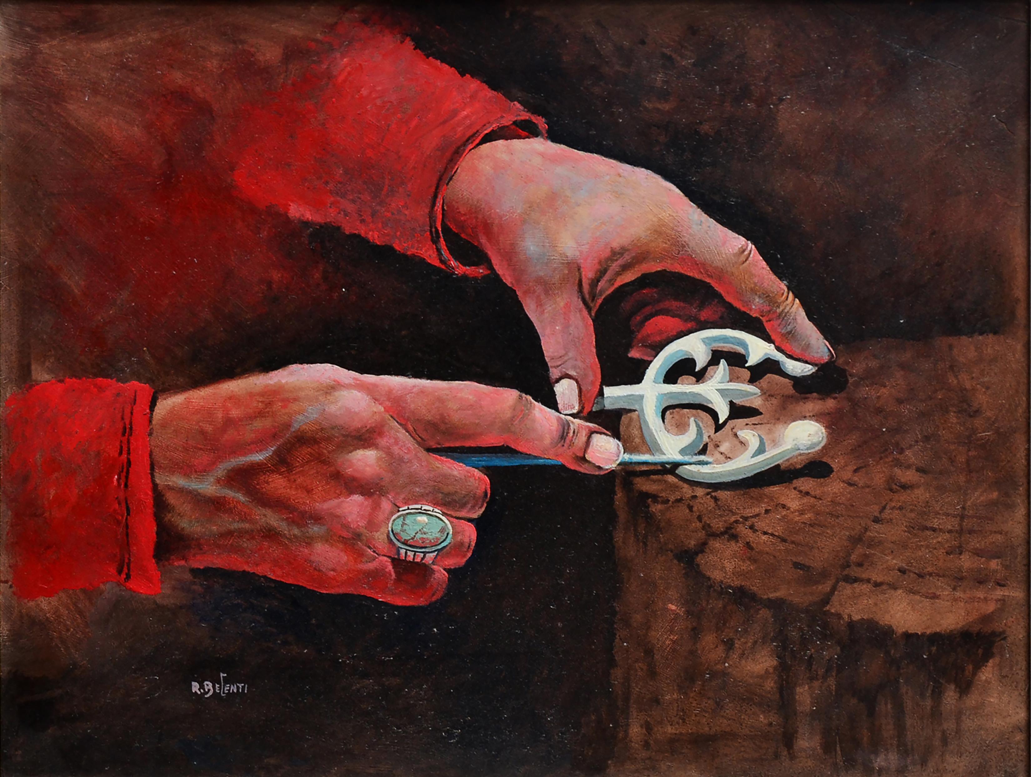 Navajo Silversmith Figurative - Painting by Robert Becenti Jr.