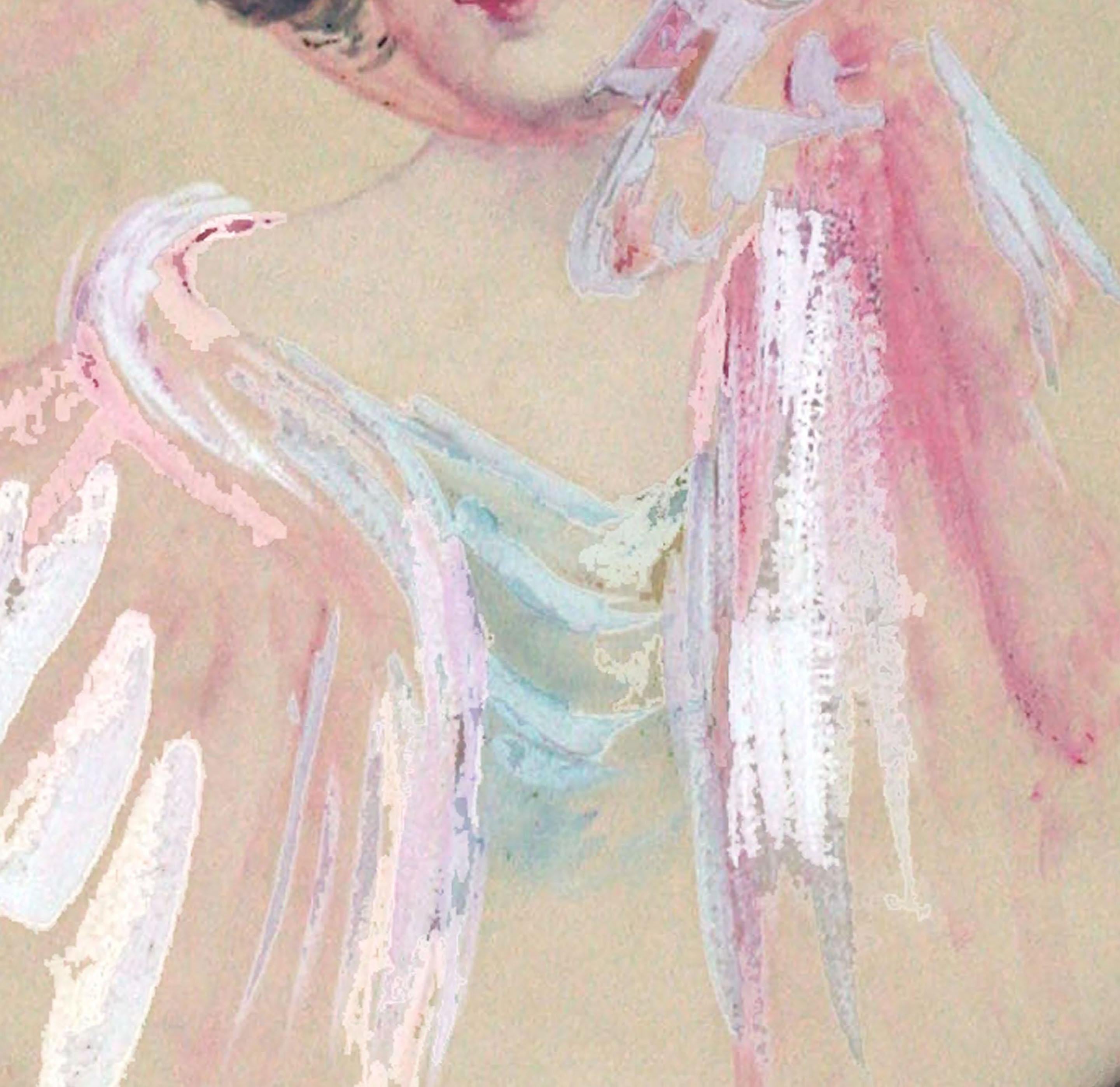 Gibson Girls - Set di due ritratti degli anni '20, illustrazioni di moda vintage in vendita 5