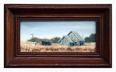 "Grey Barns", 1970s Vintage Farm Landscape