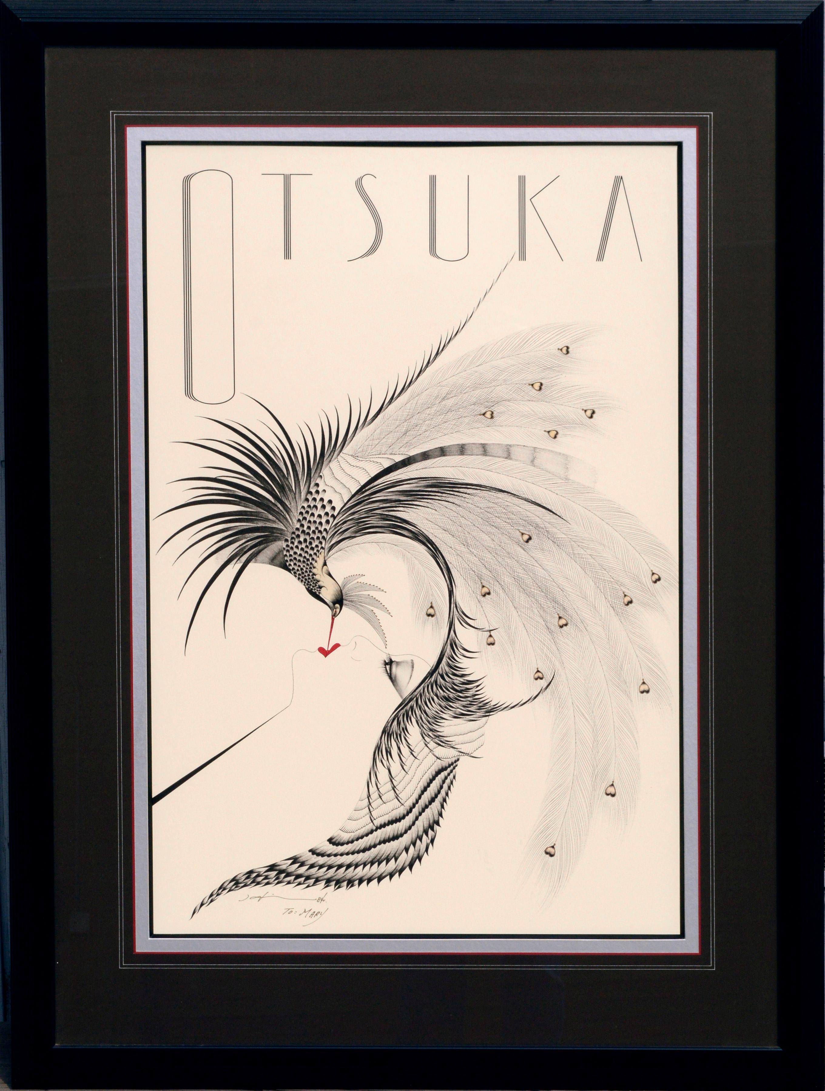 Hisashi Otsuka Figurative Print - "Double Kiss" - Signed Lithograph 