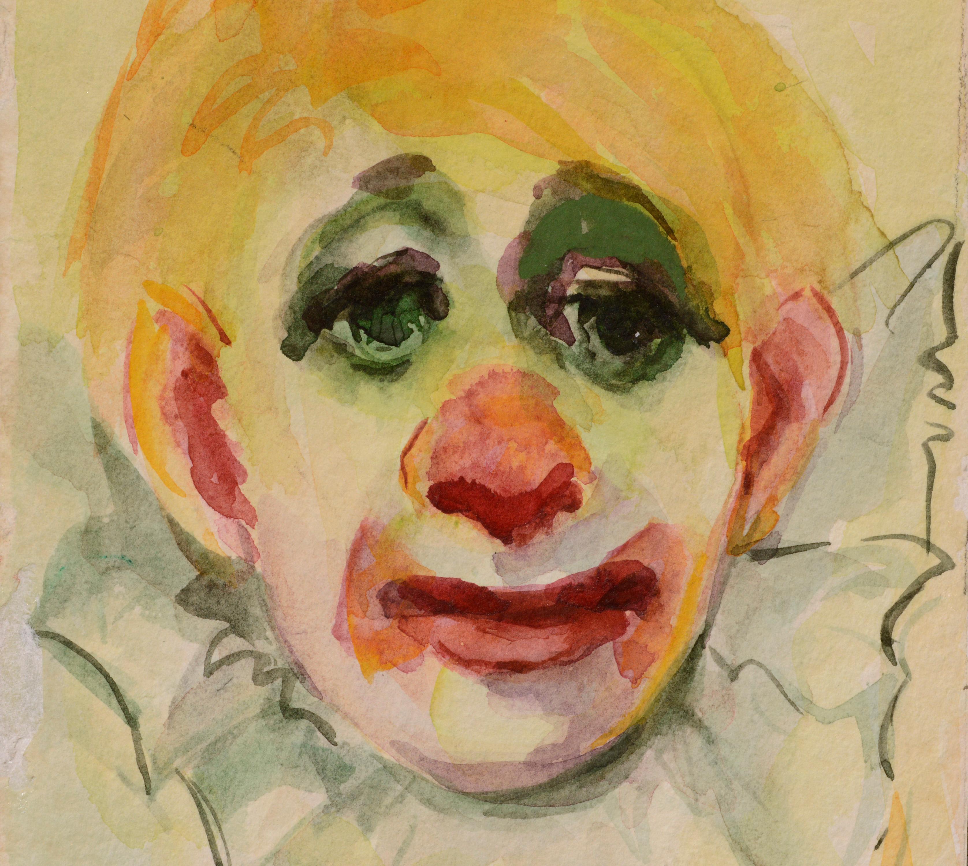 Clown Portrait #6 - Painting by Marjorie May Blake