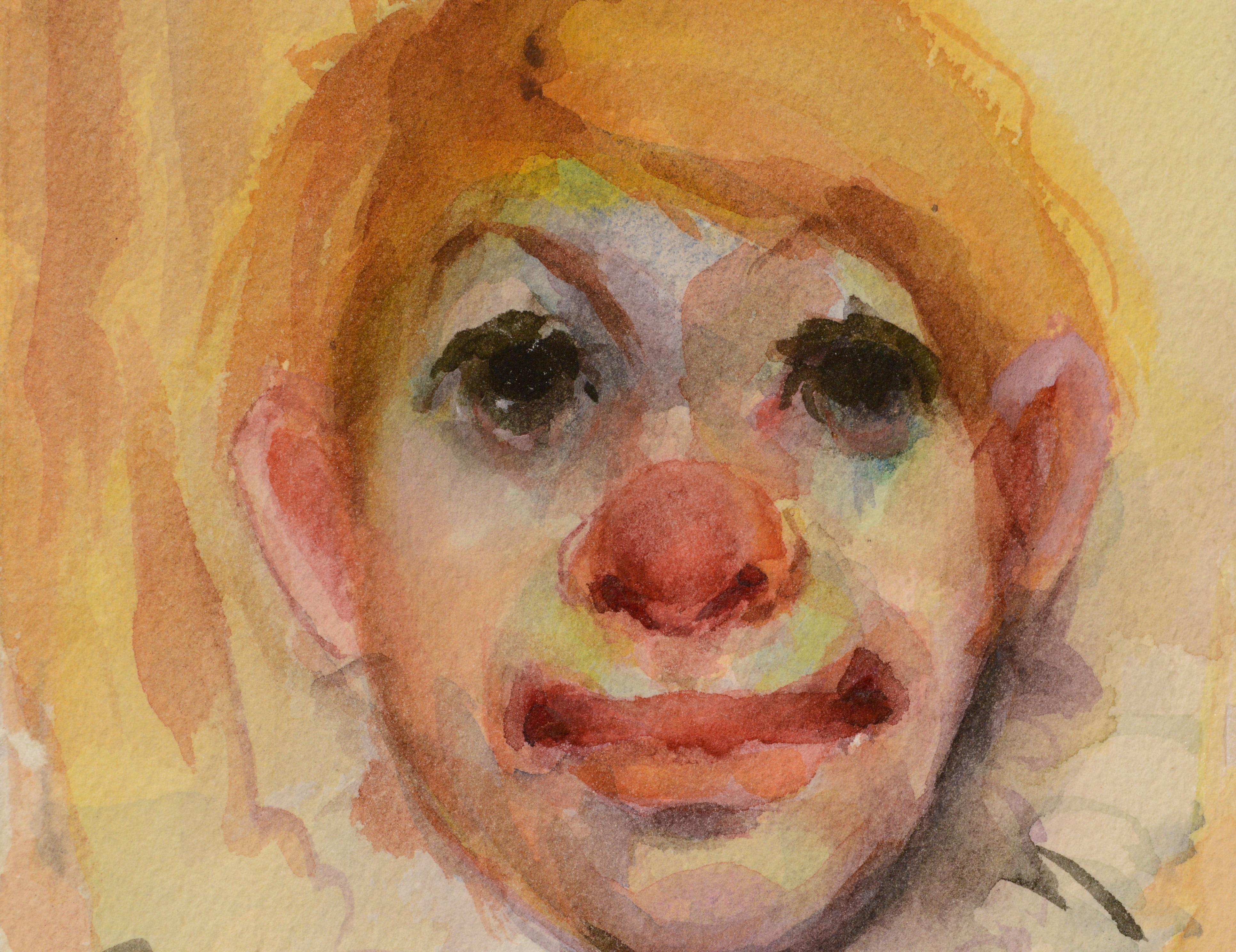 Clown Portrait #7 - Painting by Marjorie May Blake