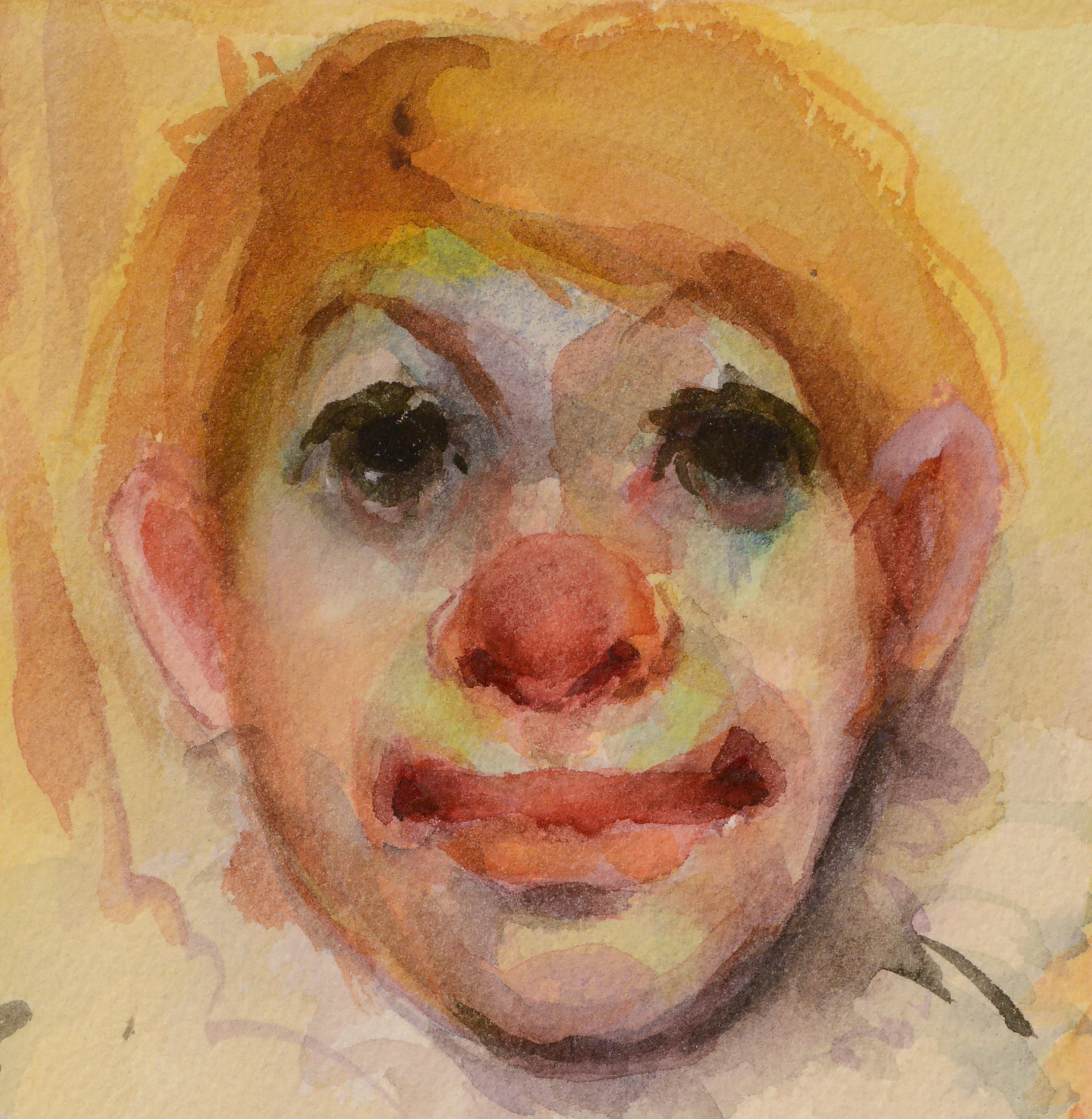 Portrait de clown n° 7 - Impressionnisme américain Painting par Marjorie May Blake