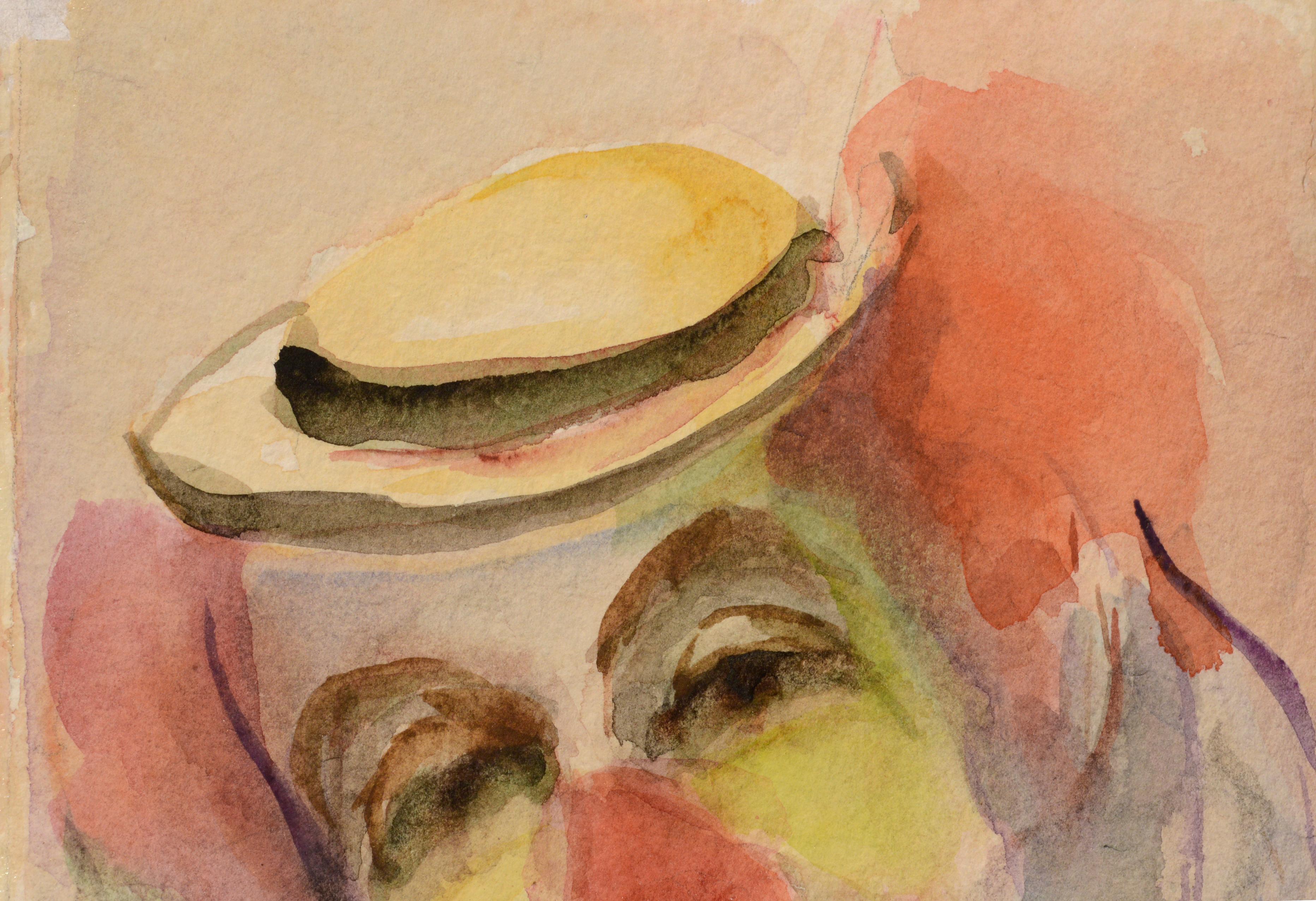Clown with a Hat (portrait de Clown #9) - Art de Marjorie May Blake