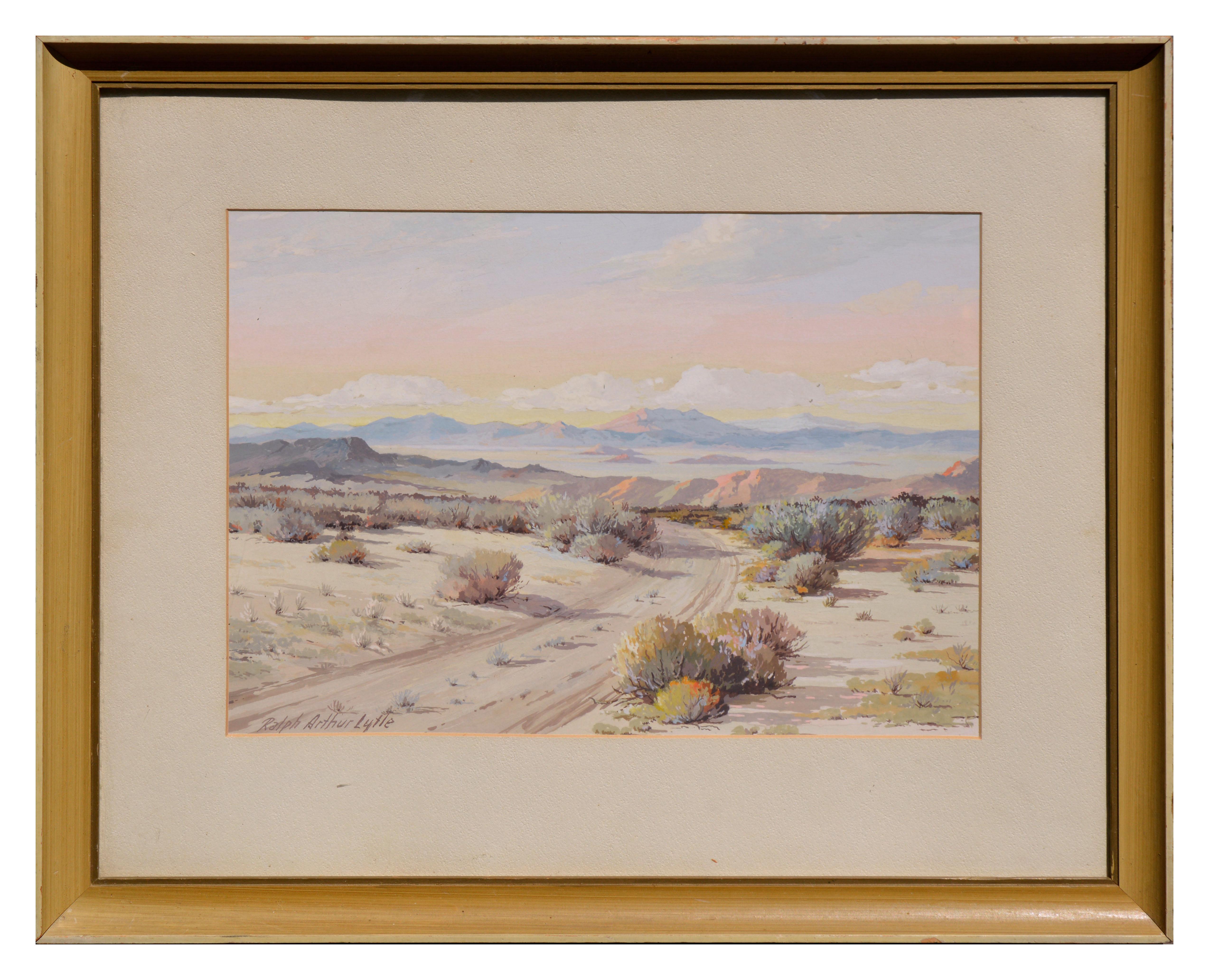 Ralph Arthur Lytle  Landscape Painting - Mid Century Palm Springs Desert Landscape