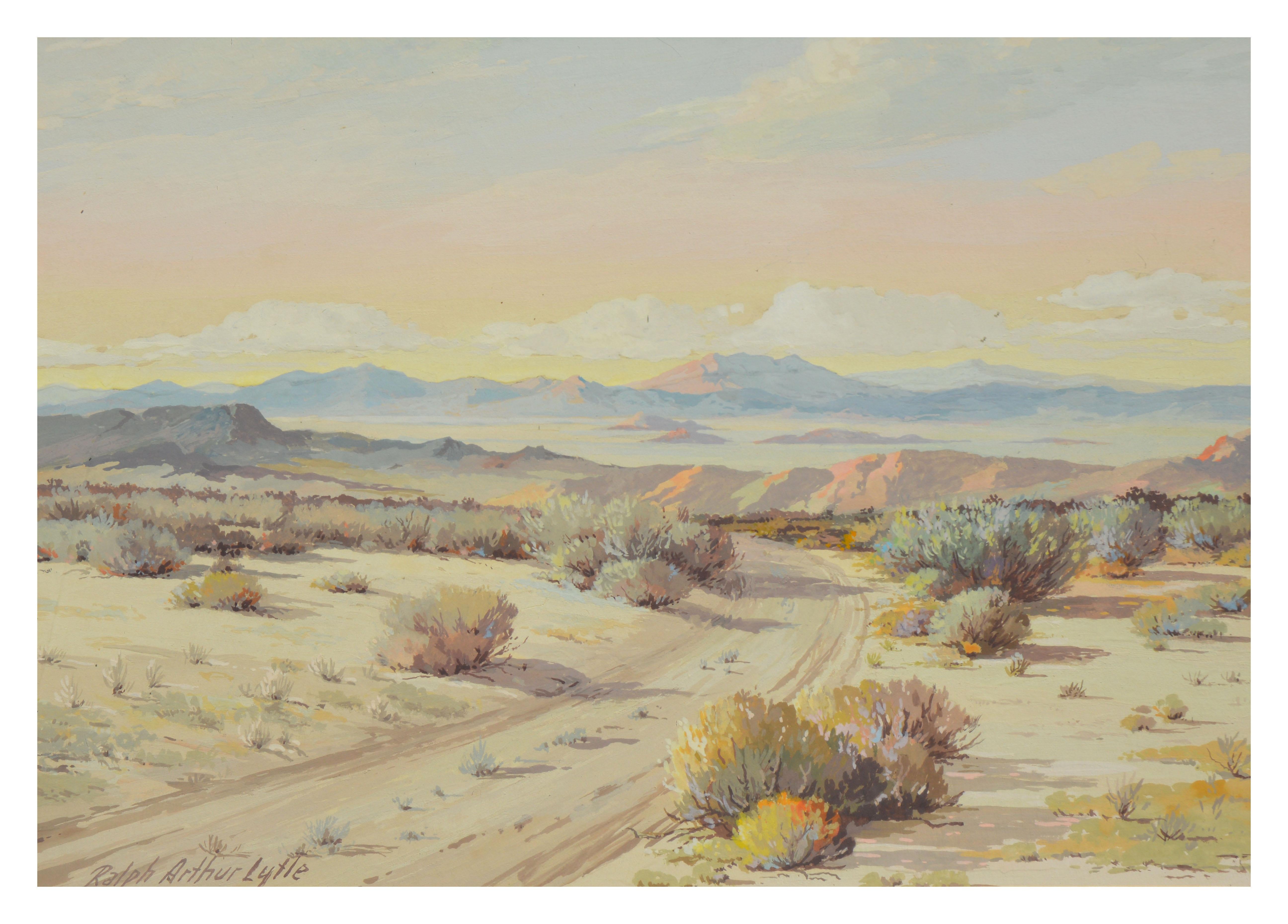 Mid Century Palm Springs Desert Landscape - Painting by Ralph Arthur Lytle 