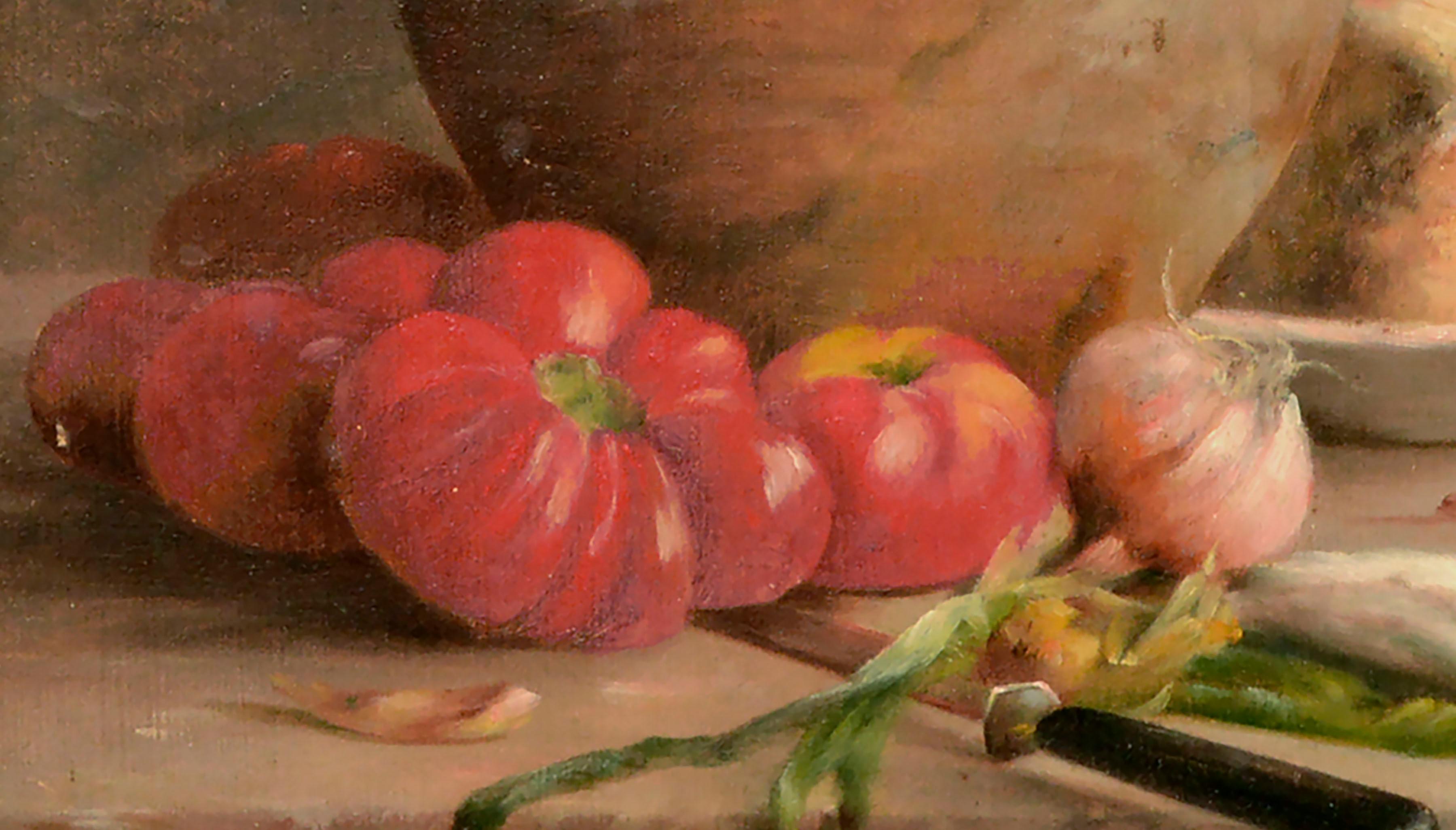 Turn of the Century French Provincial Still Life  - Impressionist Painting by Etienne Lembeye