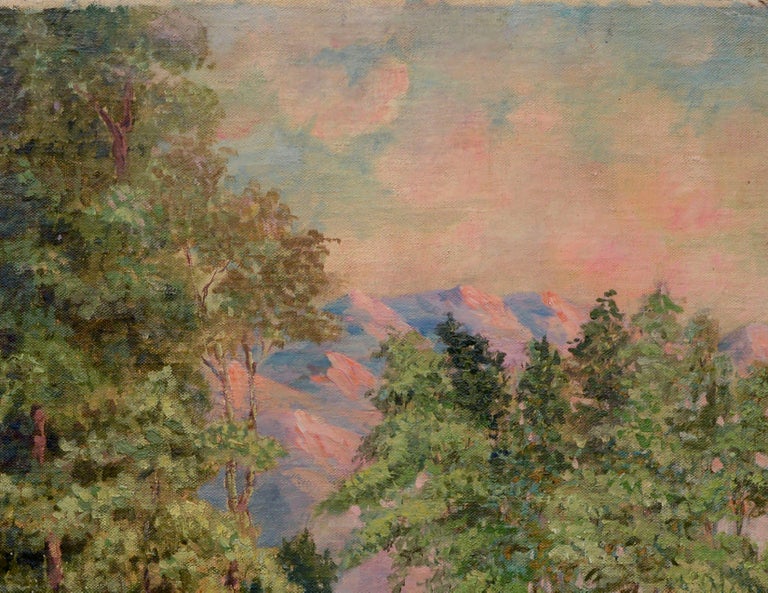 Early 20th Century Sierra Mountain Path California Landscape  - Painting by Willamean Soderberg Tufts