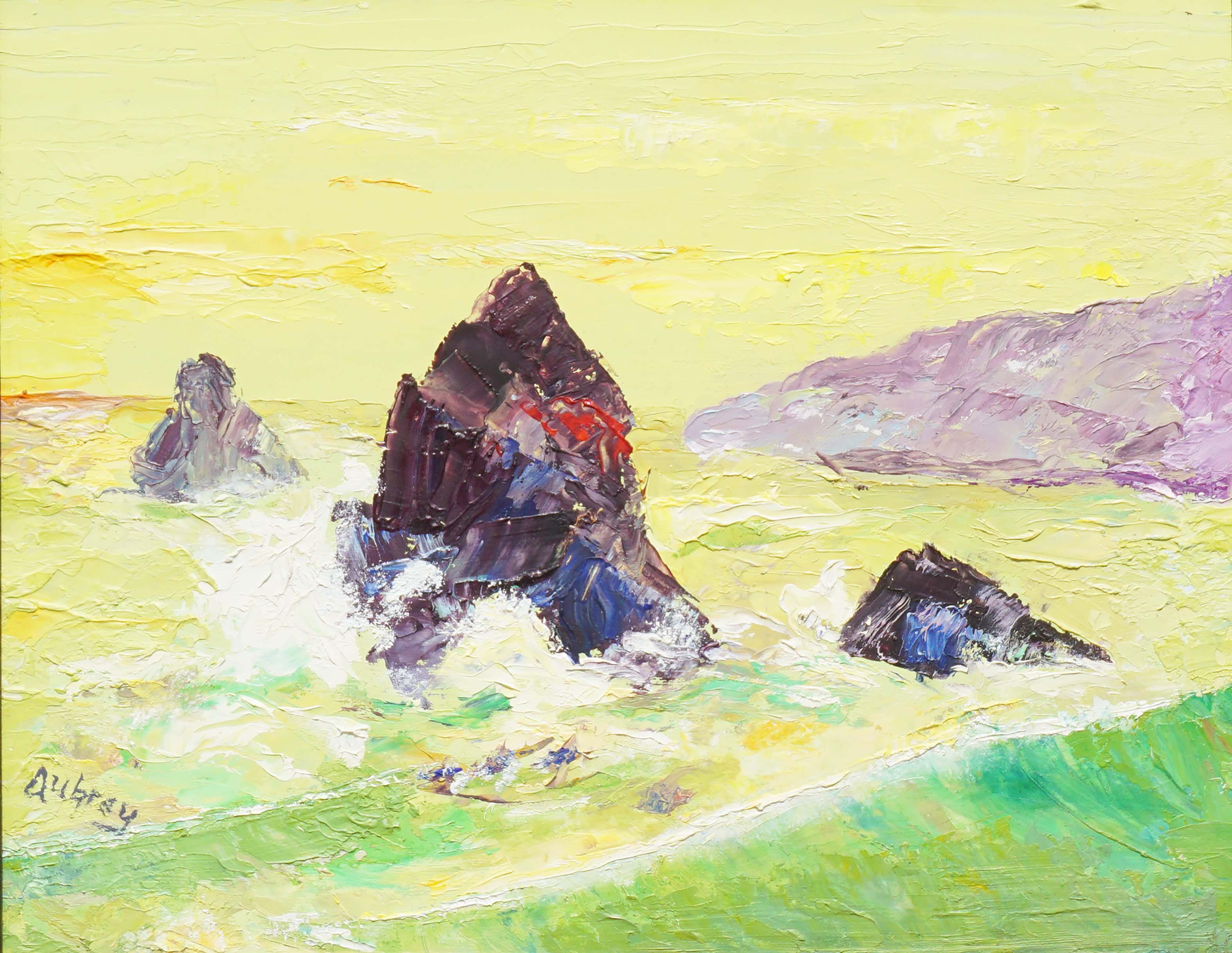 Lenore Aubrey-Grebles Landscape Painting - Monterey Bay Impressionist Seascape