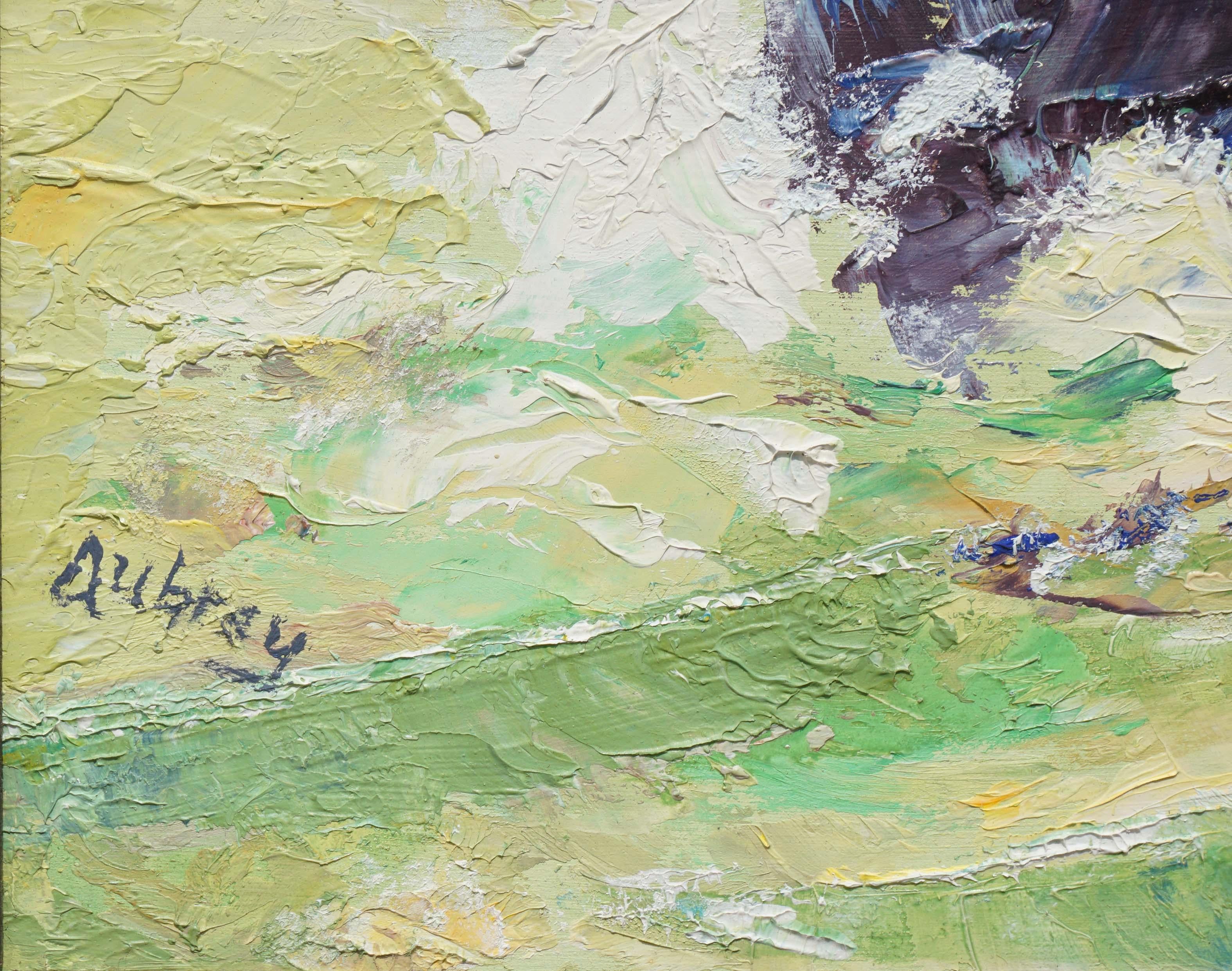 Paisaje marino impresionista de la Bahía de Monterrey - Painting impresionista estadounidense de Lenore Aubrey-Grebles