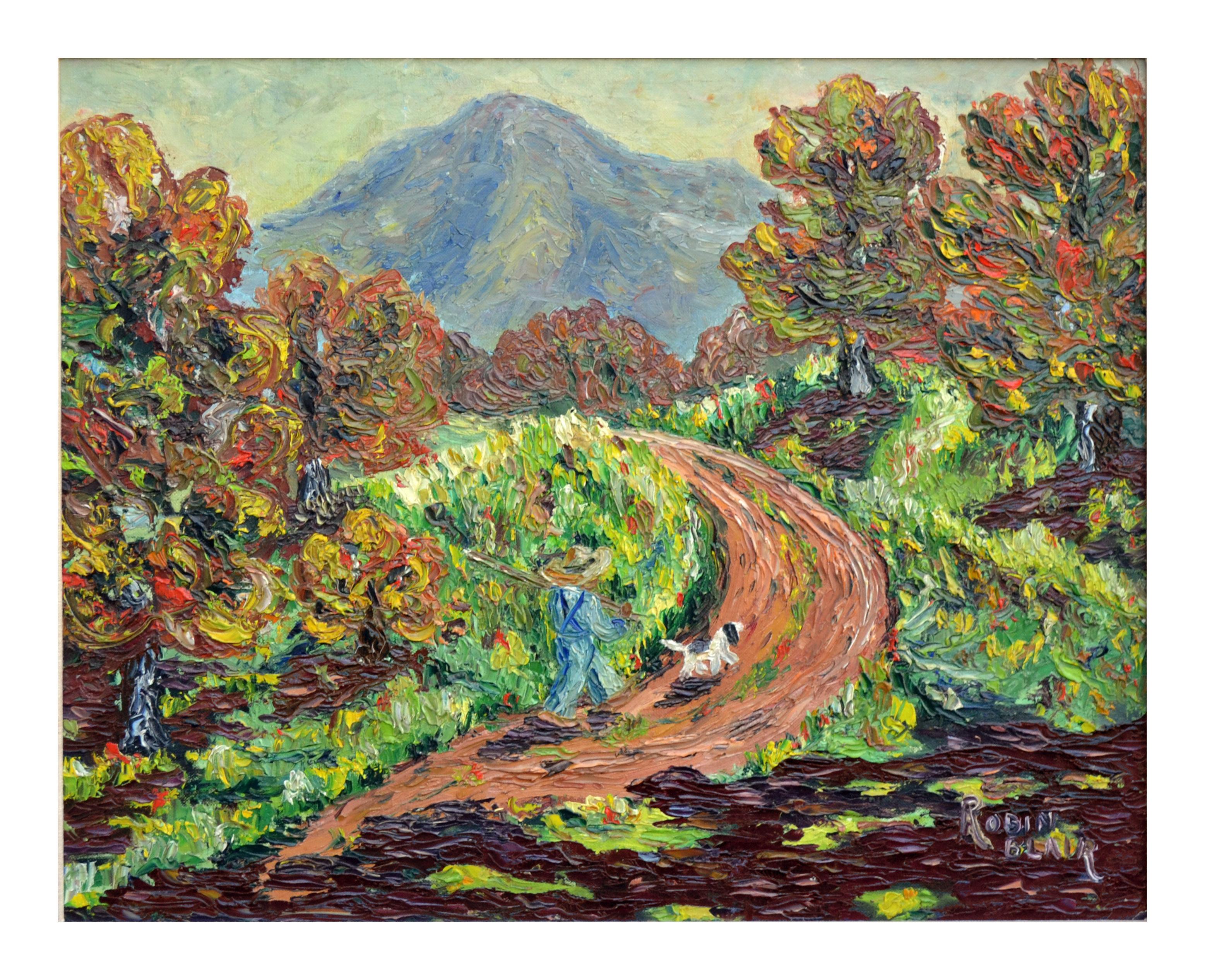 Mid-Century Mt. Tamalpais in herbstlicher Landschaft  – Painting von Robin Blair