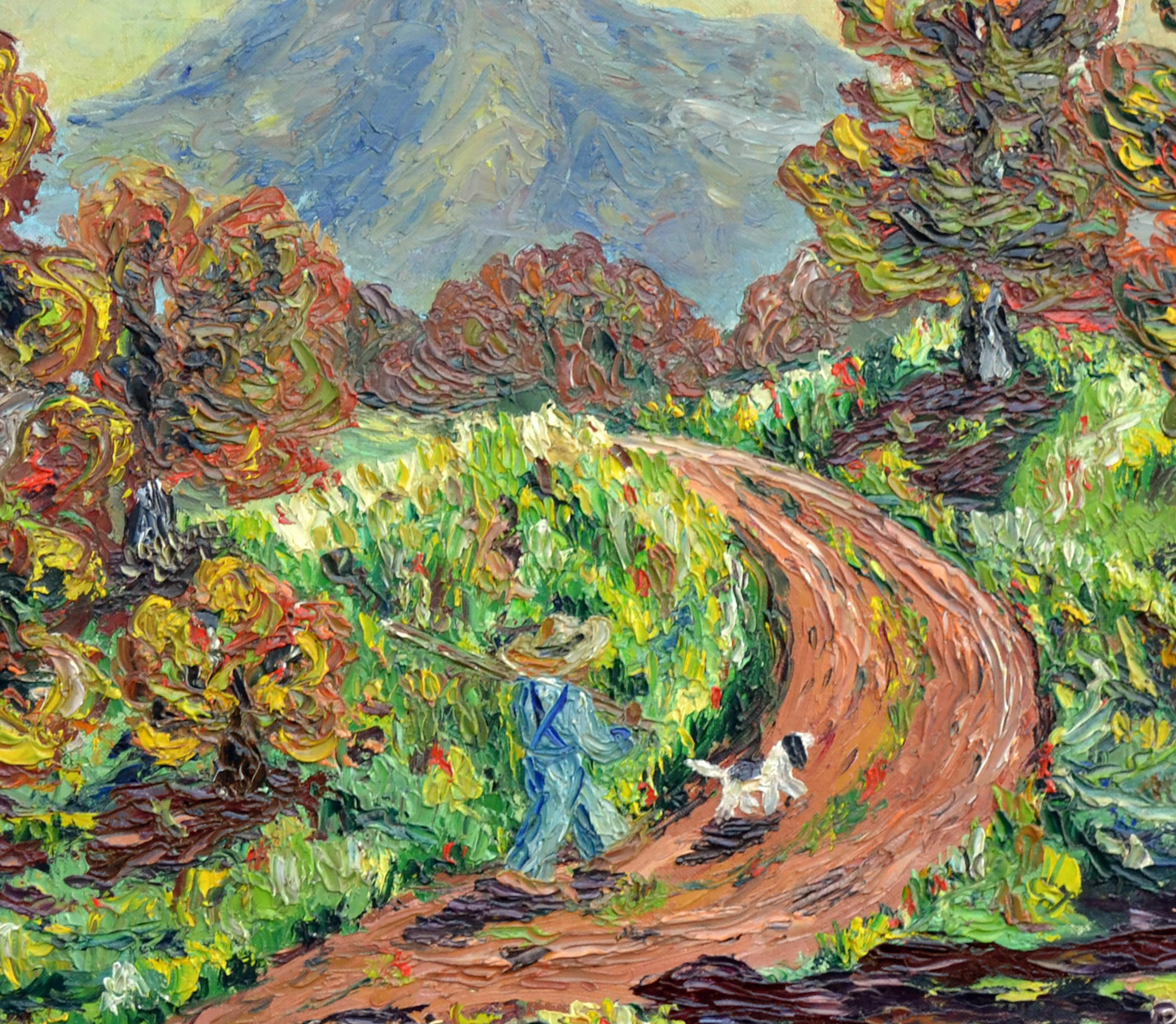 Mid-Century Mt. Tamalpais in herbstlicher Landschaft  (Amerikanischer Impressionismus), Painting, von Robin Blair