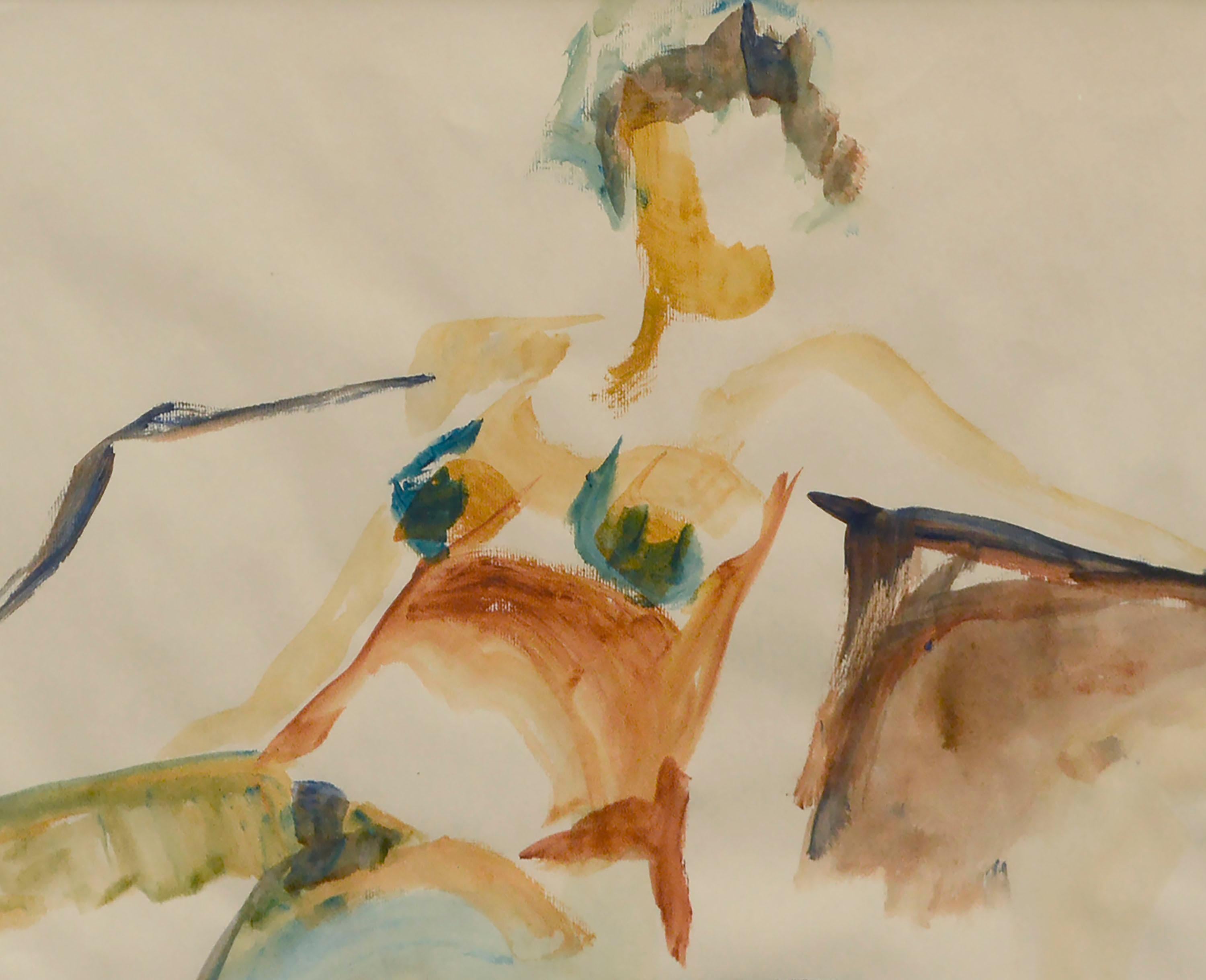 Sitzende nackte Figur  (Abstrakter Expressionismus), Art, von Doris Warner