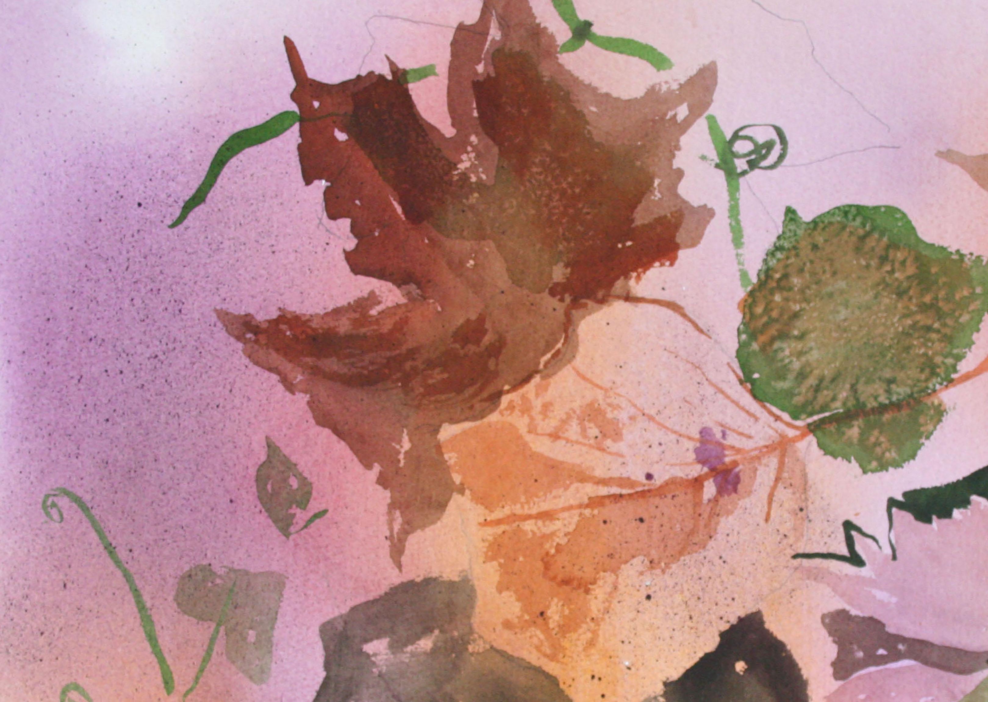 Botanical Study Autumn Traubenblätter #2  (Amerikanischer Impressionismus), Art, von Les Anderson