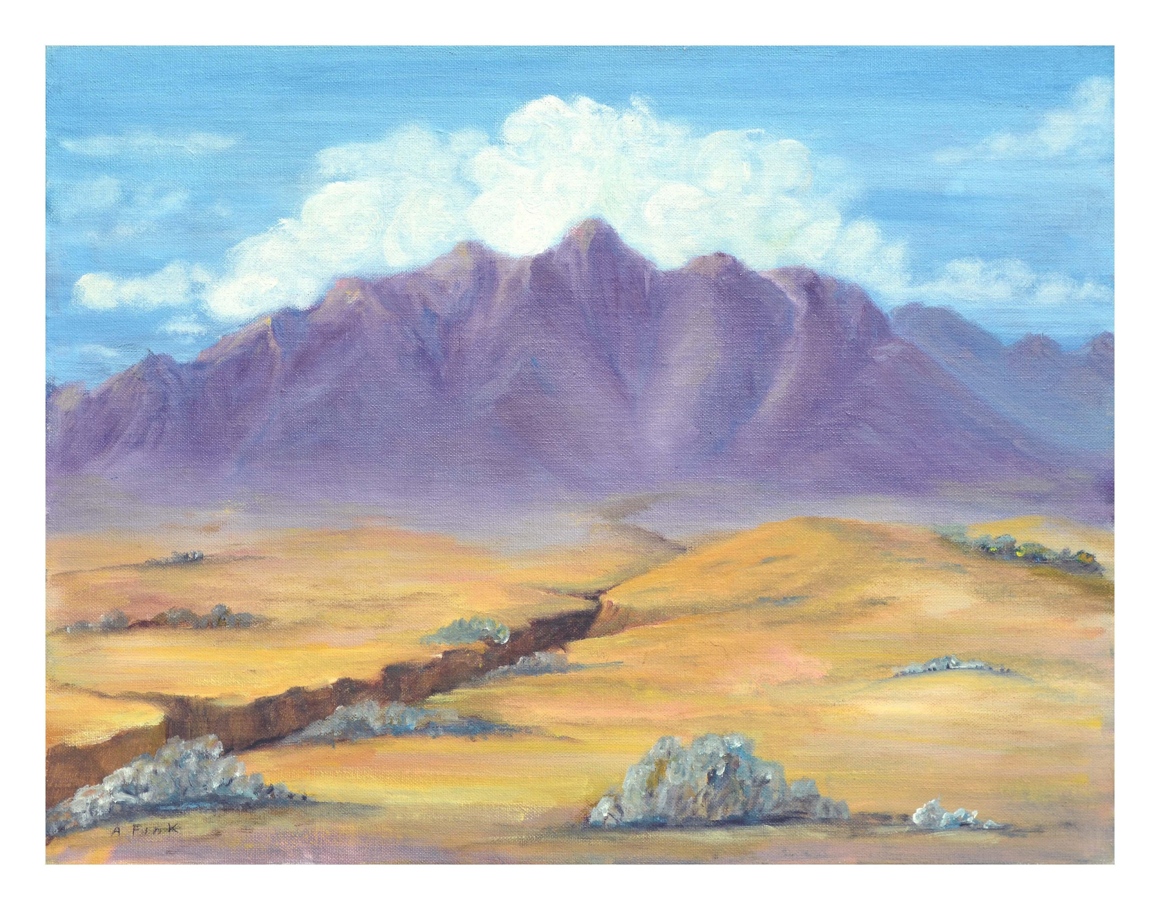 Purple Desert Mountain Landscape 