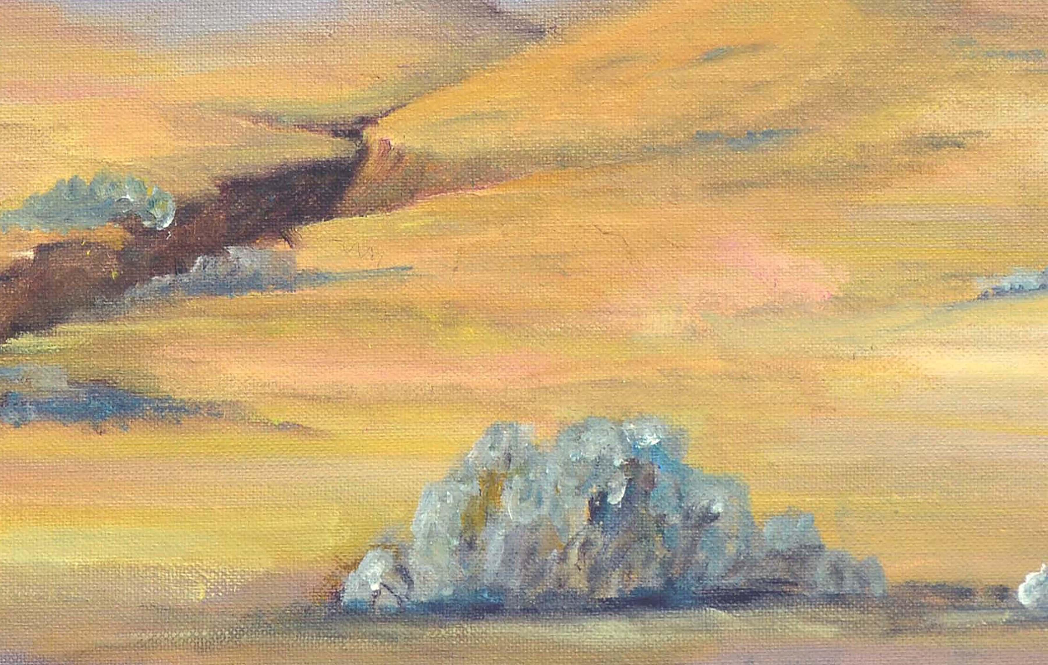 Mid Century Landscape -- Purple Desert Mountain - American Impressionist Painting by Alice M. Fink