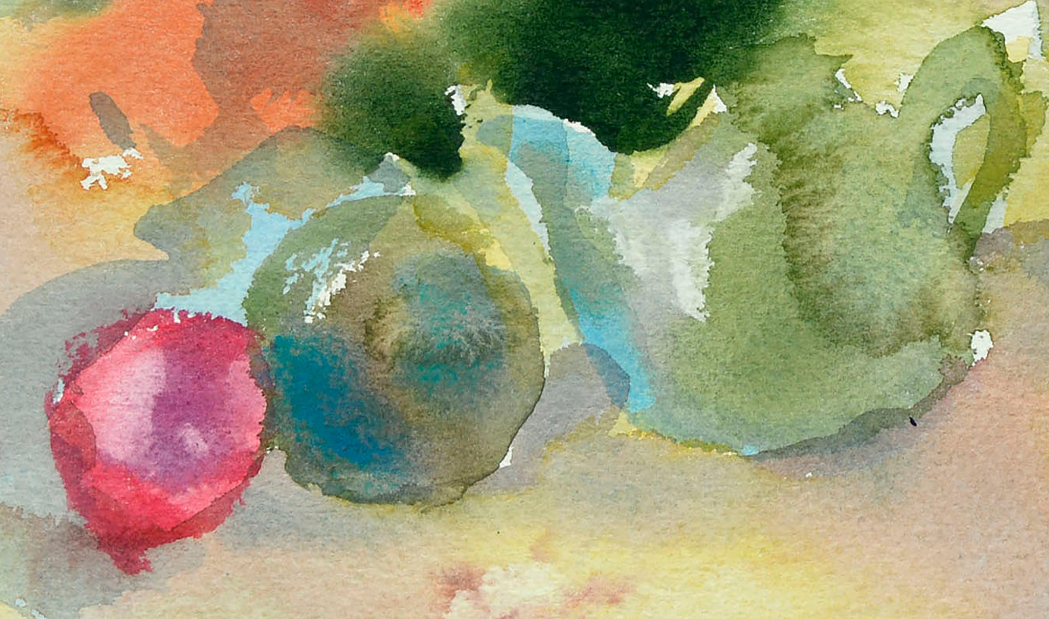 Colorful Watercolor Still-Life - American Impressionist Art by Les Anderson