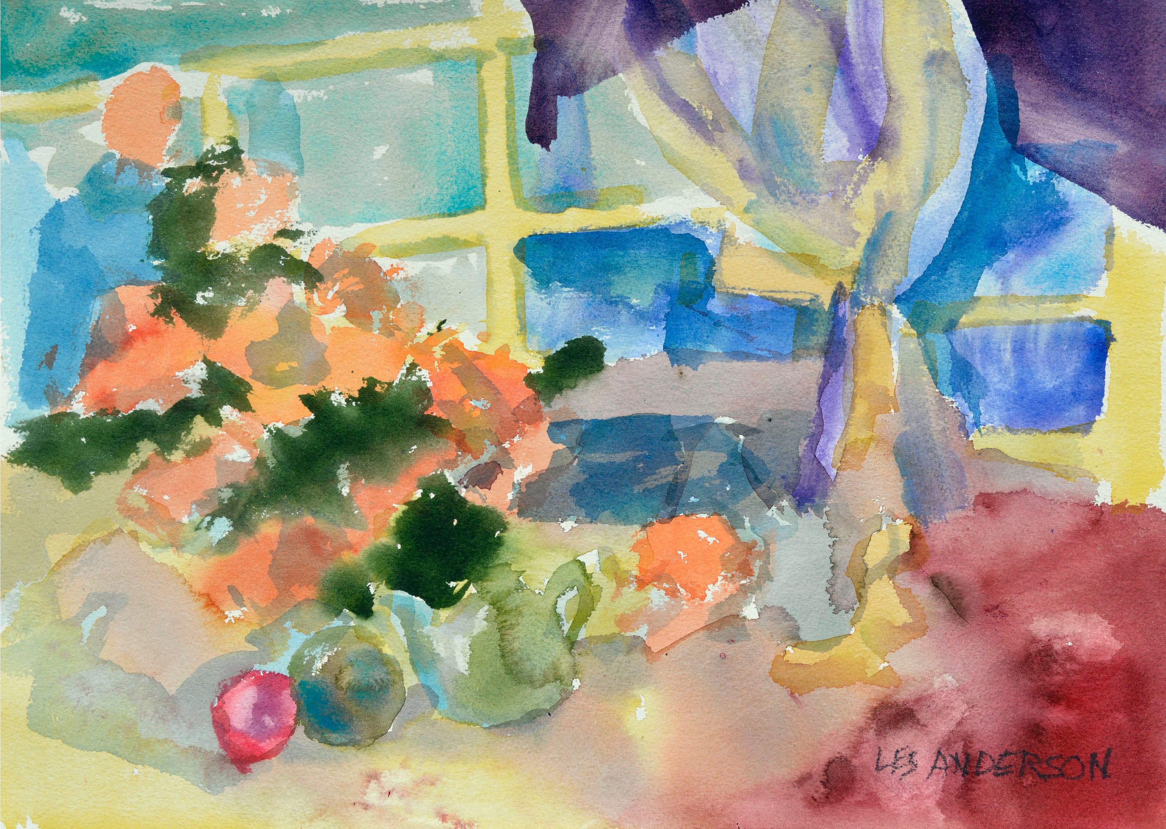 Les Anderson Interior Art - Colorful Watercolor Still-Life 
