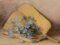Fan & Flowers Still Life by Lulu I. Weatherwax California Pioneer painter