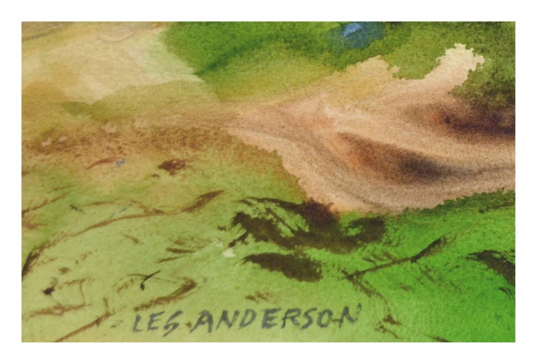 Purple Coast Landscape - American Impressionist Art by Les Anderson