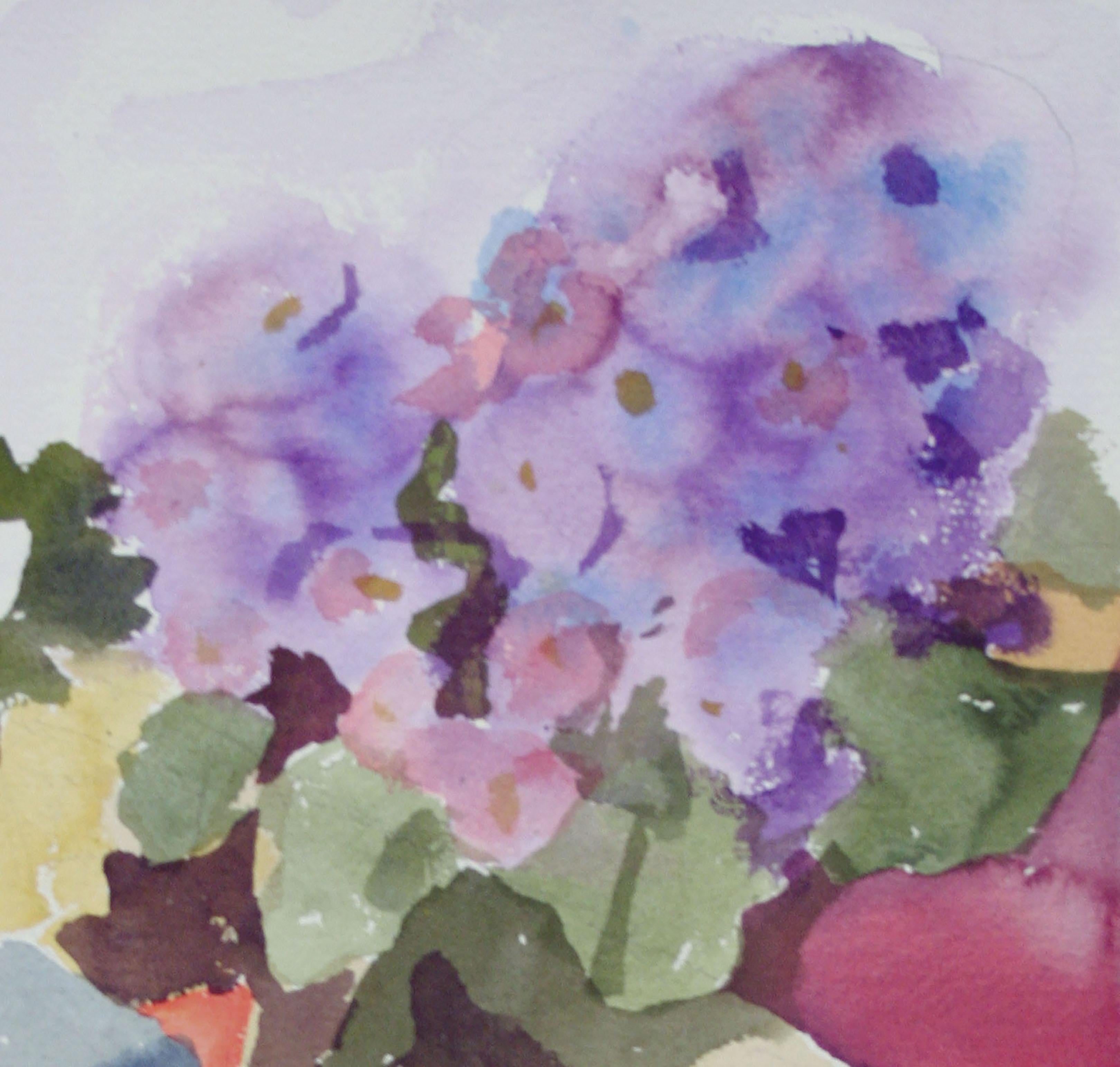 Primroses and Fruit Still Life - Art by Les Anderson