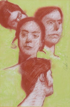 Cuatro caras - Estudio de retrato en rojo y verde por Clayton Anderson