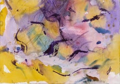 Purple and Yellow Abstract Watercolor 
