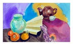Persimmons & Tea Pot Still Life