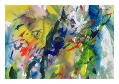 Yellow & Green Abstract Watercolor