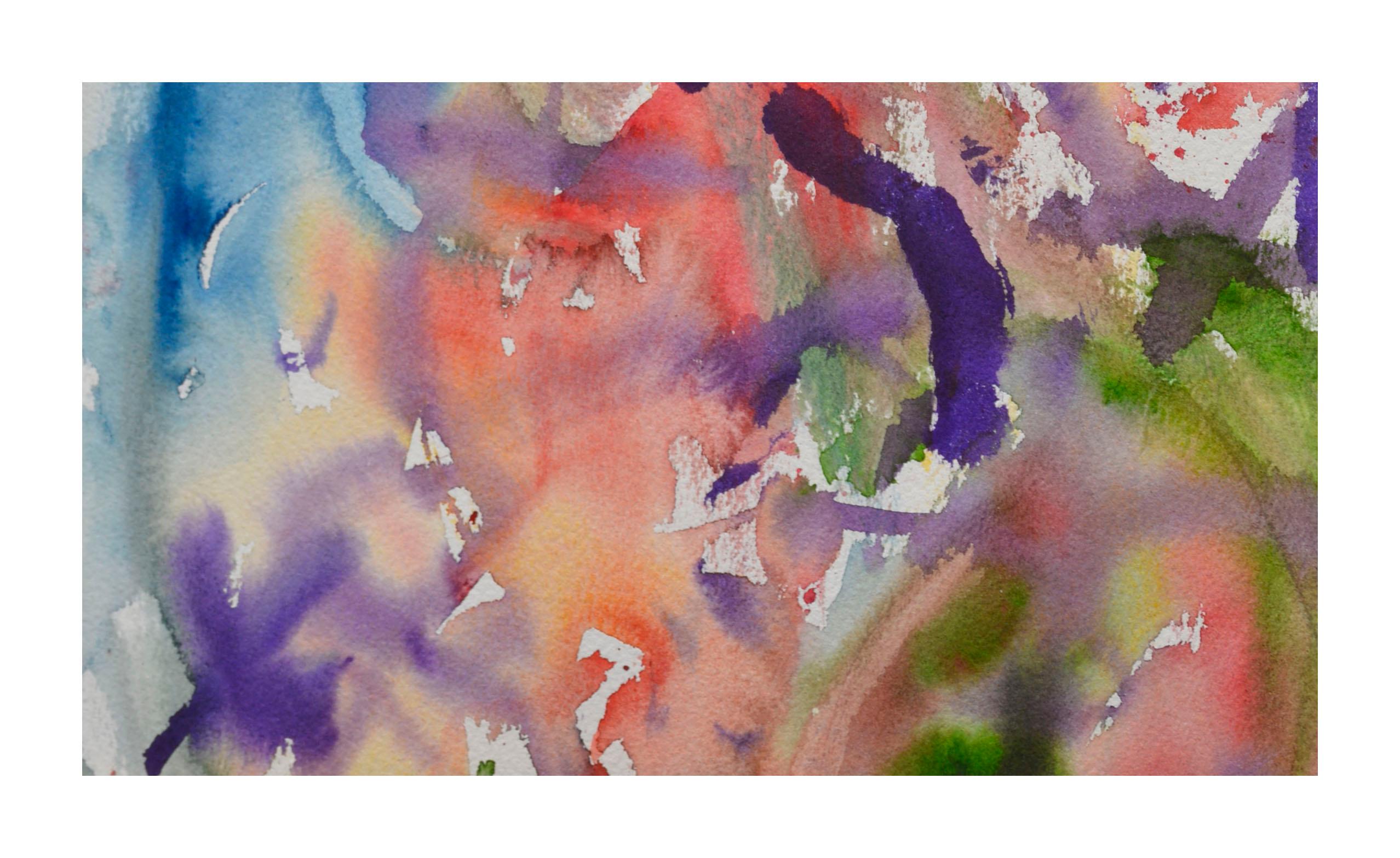 Pink & Purple Abstract Watercolor - Art by Les Anderson