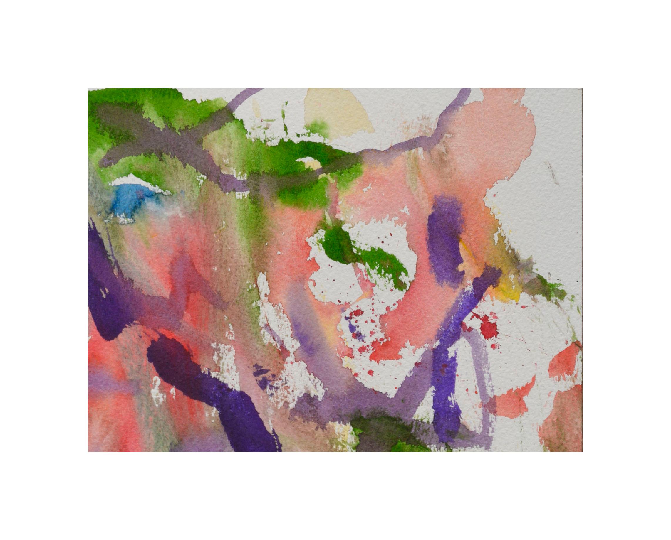 Rosa & Lila Abstraktes Aquarell (Abstrakter Expressionismus), Art, von Les Anderson