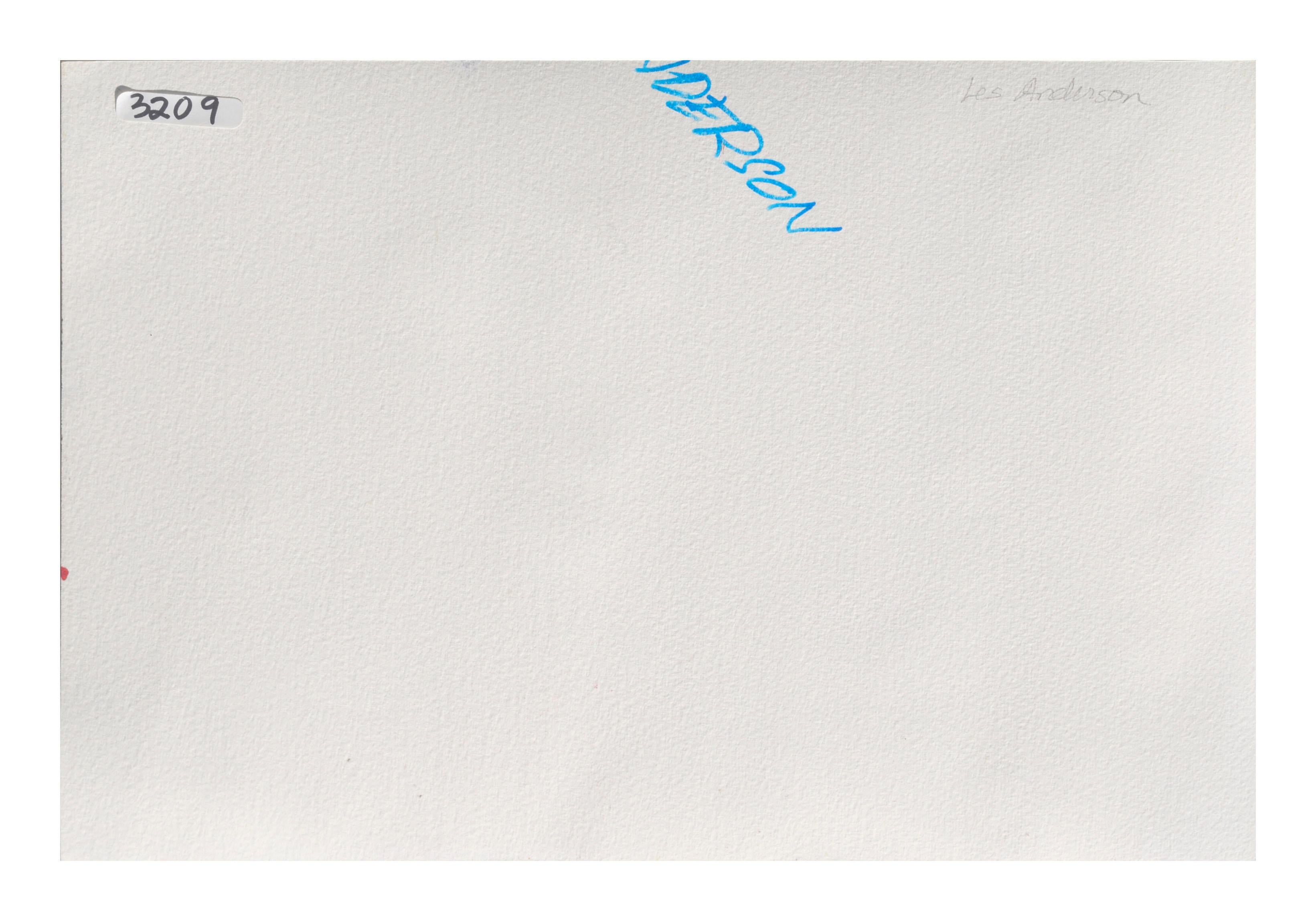 Abstraktes Aquarell mit zarten Rosatönen und Violett von Les (Leslie Luverne) Anderson (Amerikaner, 1928-2009). Aus dem Nachlass von Les Anderson in Monterey, Kalifornien. Verso signiert und ungerahmt. Bild 10 