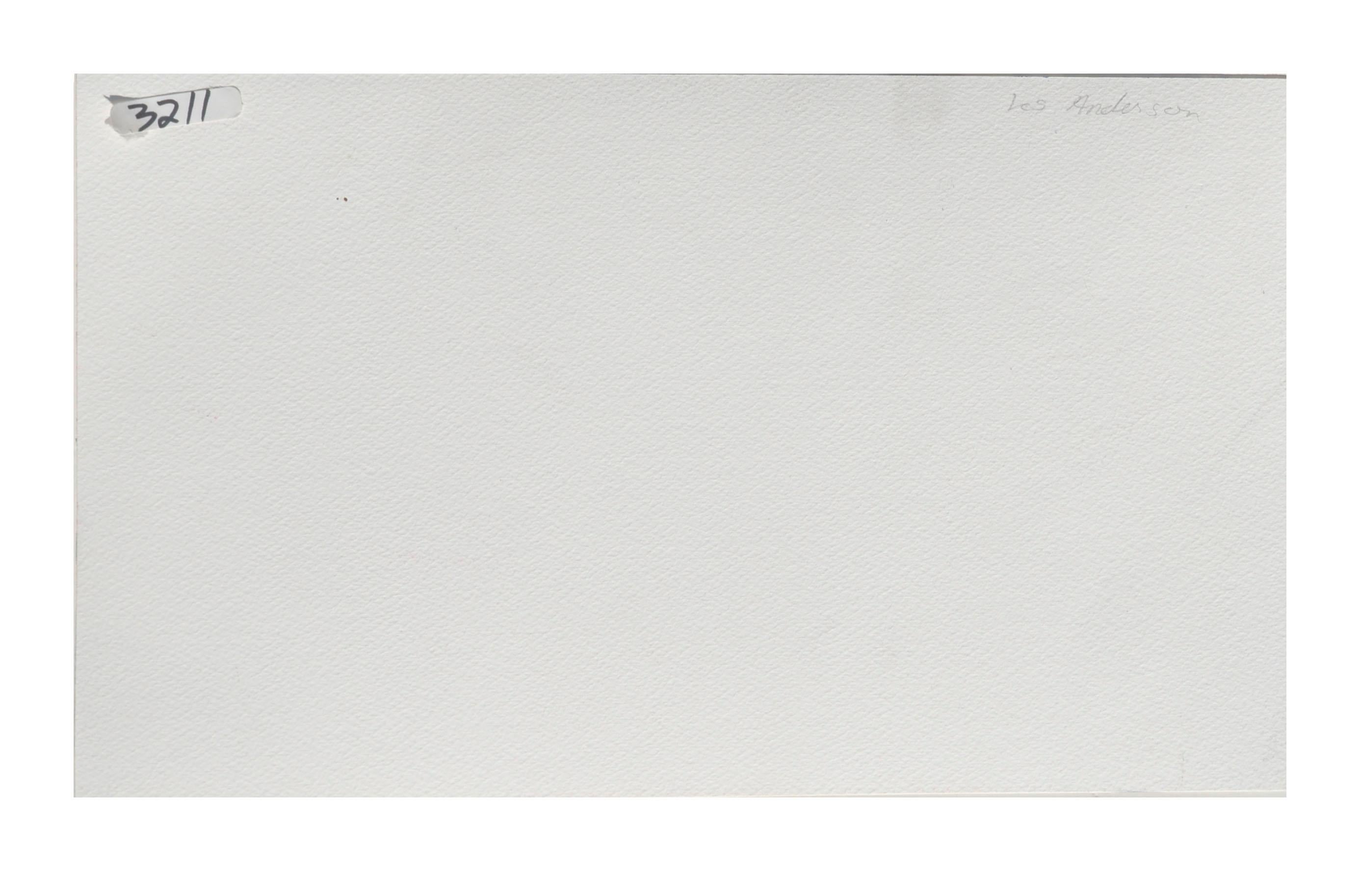 Blaues und gelbes abstraktes Aquarell von Les (Leslie Luverne) Anderson (Amerikaner, 1928-2009). Aus dem Nachlass von Les Anderson in Monterey, Kalifornien. Verso signiert und ungerahmt. Bild 10 