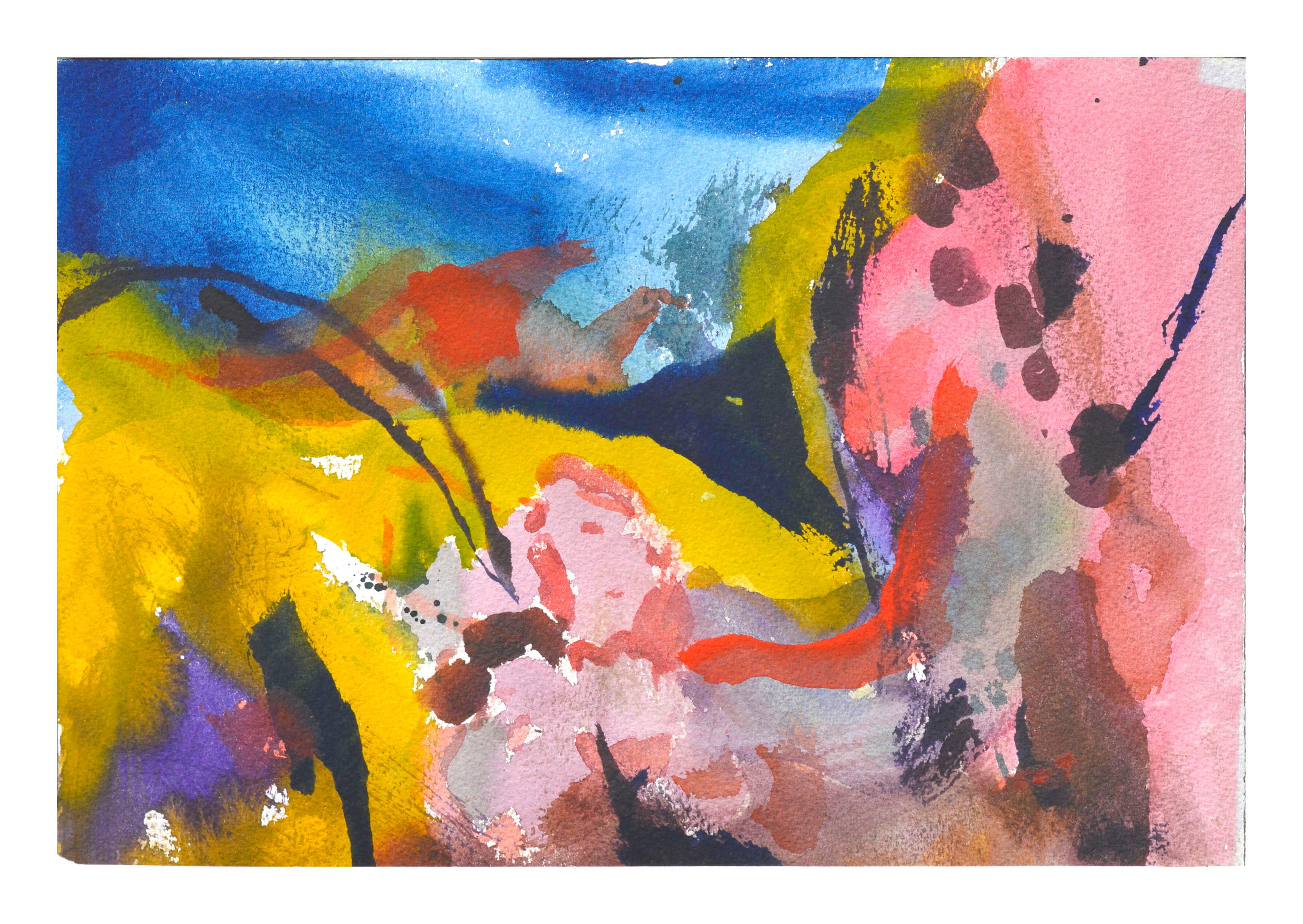 Les Anderson Abstract Drawing - Colorful Abstract Watercolor