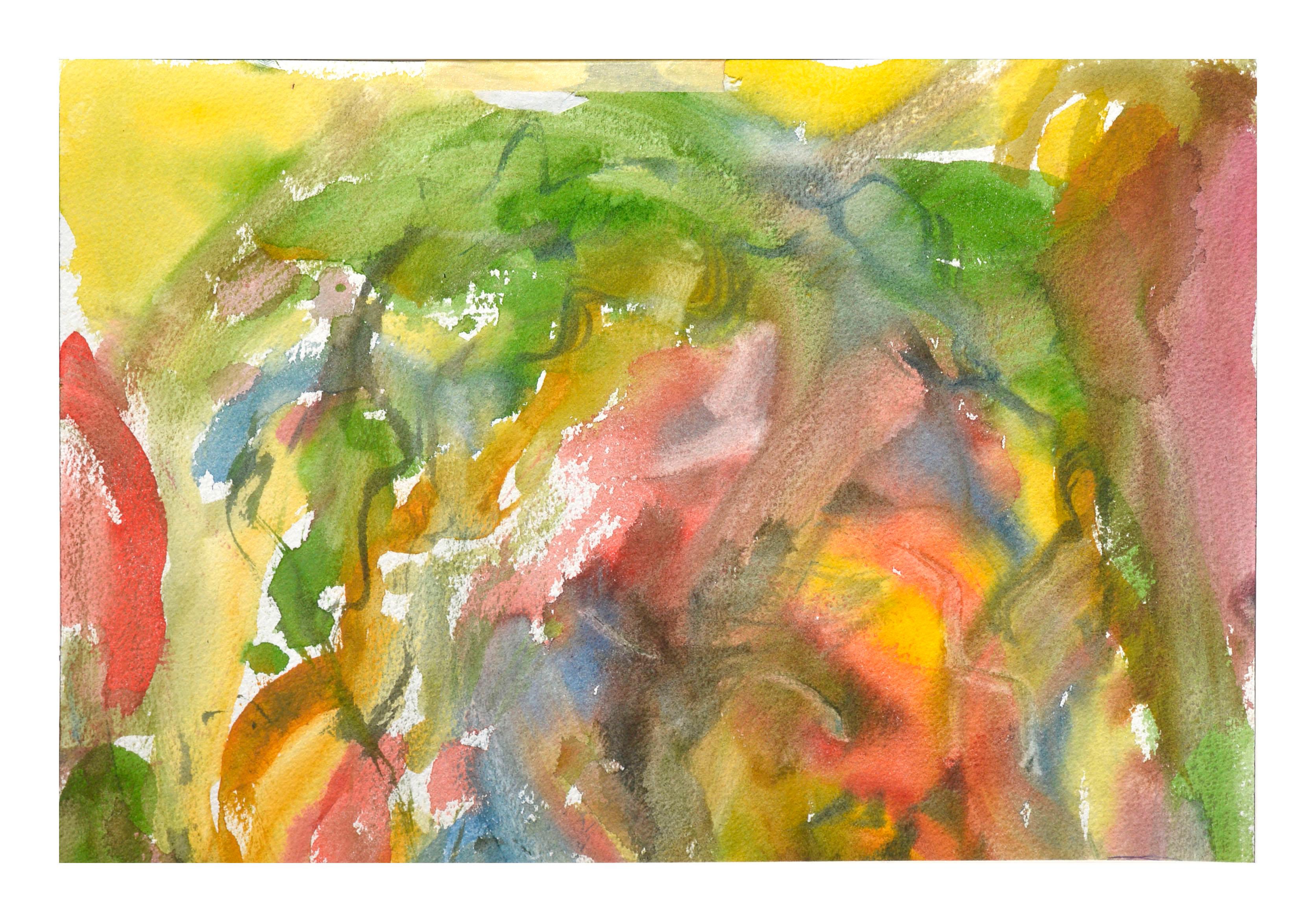 Les Anderson Abstract Drawing - Green & Yellow Abstract