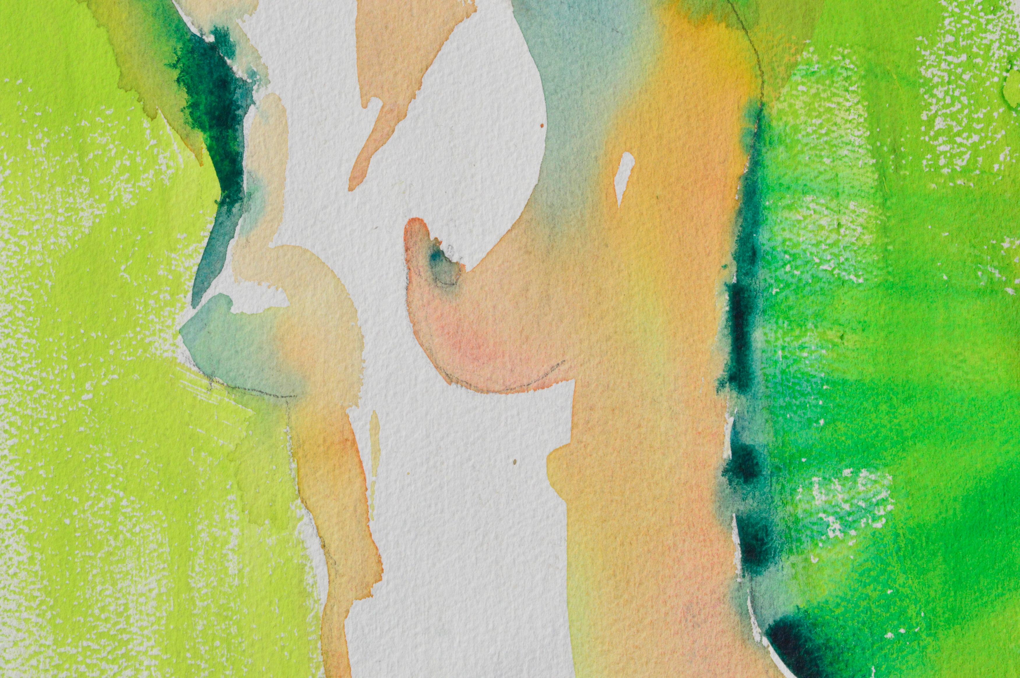 Torse de femme nue vert - Art de David Stephens