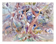 Paysage forestier abstrait vintage