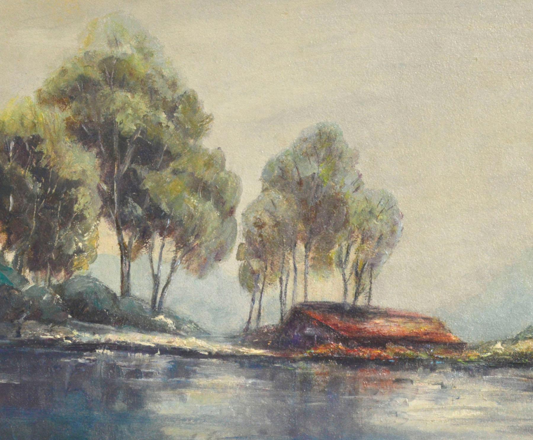 Mid Century California Lanscape - Painting by Gail Pace 
