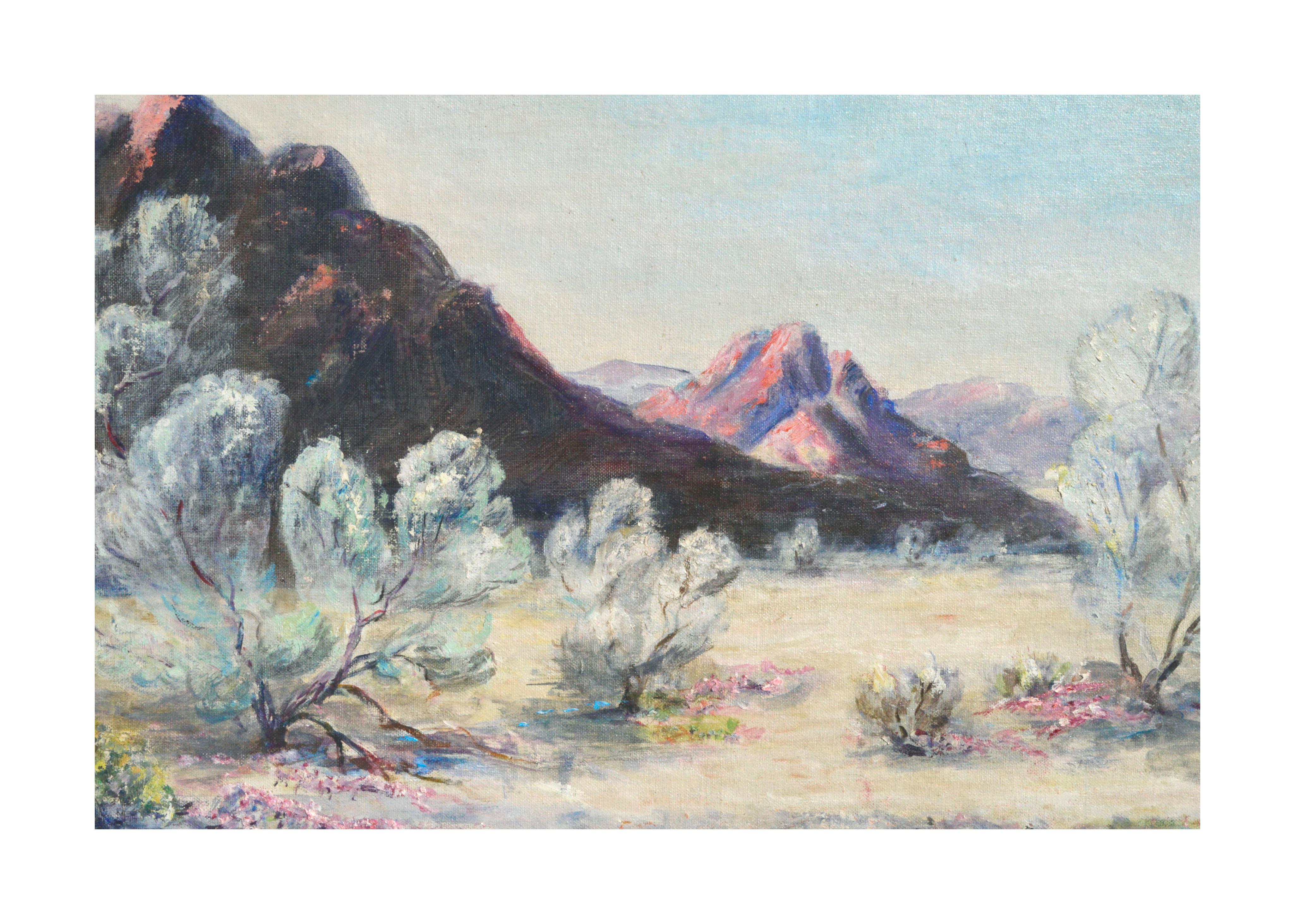 Paysage du désert en fleurs du milieu du siècle dernier  - Impressionnisme américain Painting par Gail Pace 
