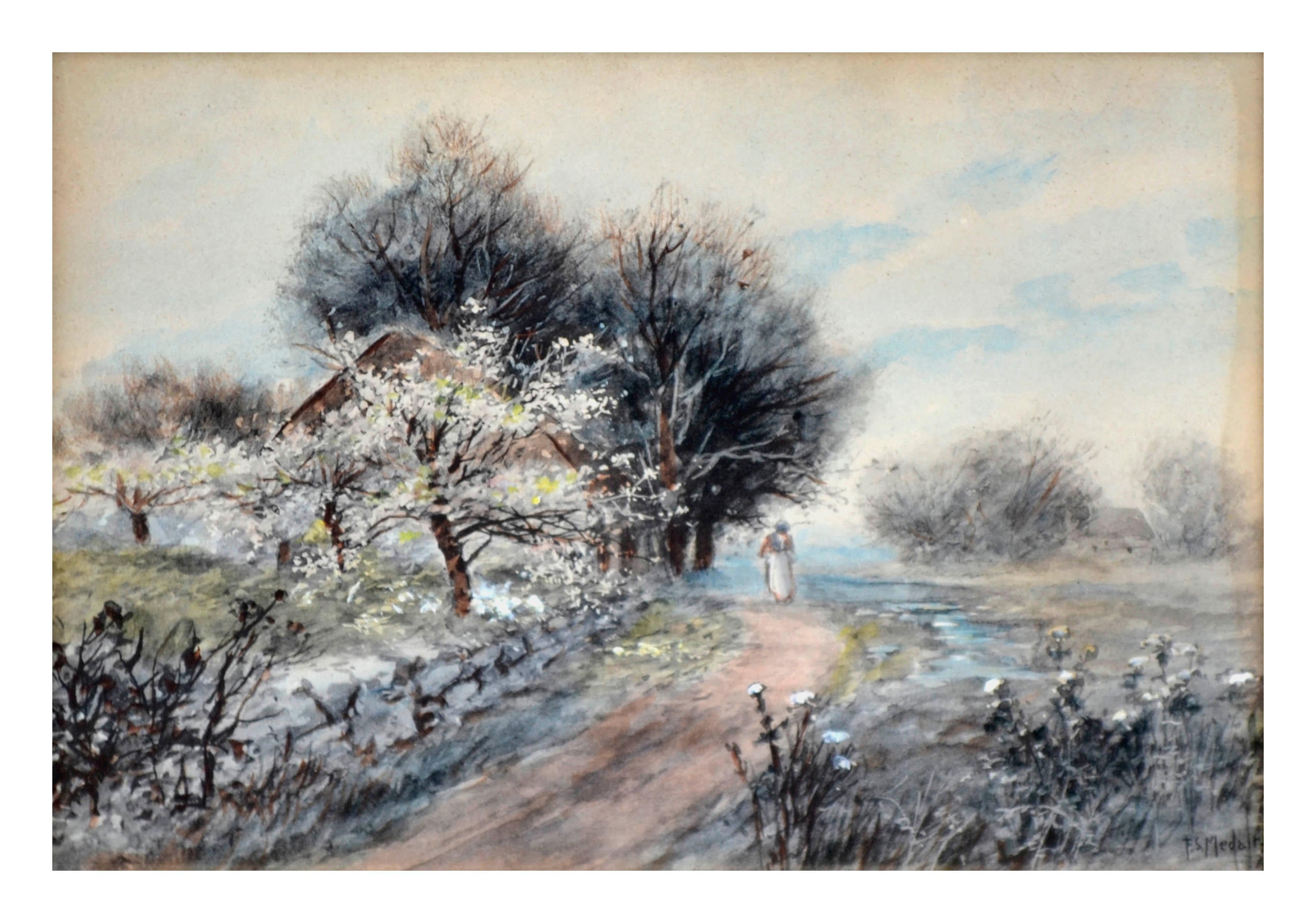 Turn of the Century Figurative Landscape  - Art by F.S. Mediary 