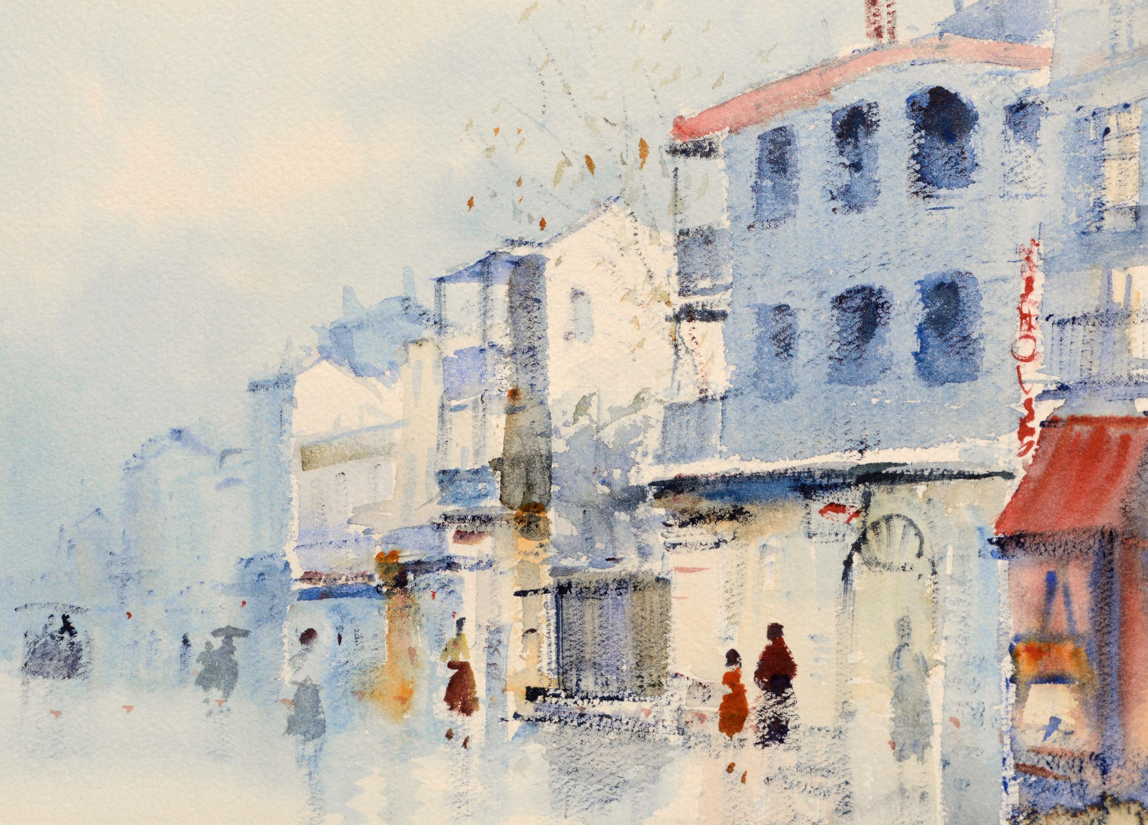 watercolor street scene