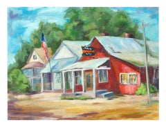 Retro Country Town Landscape 